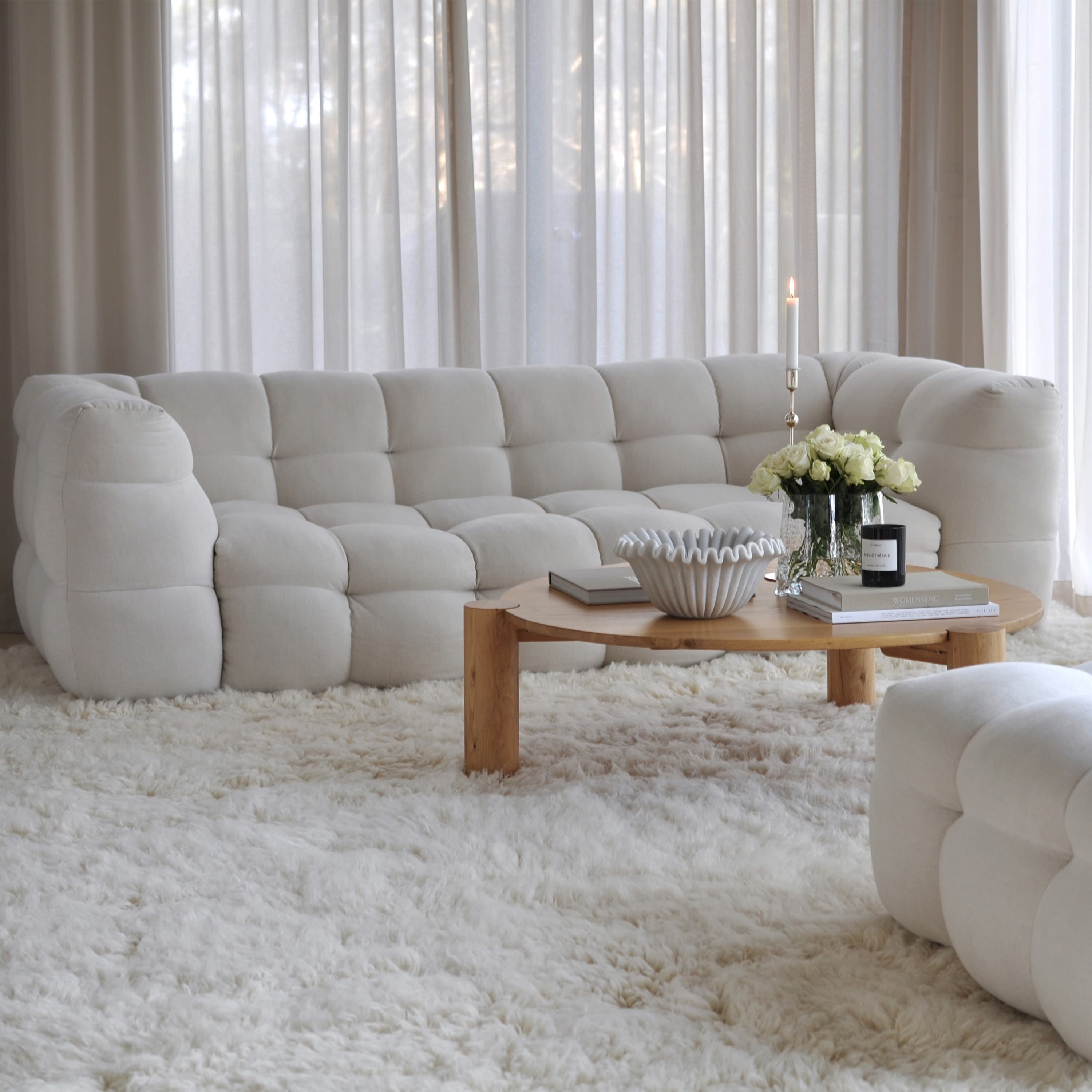 Billie 3-seater Sofa Nature 236cm