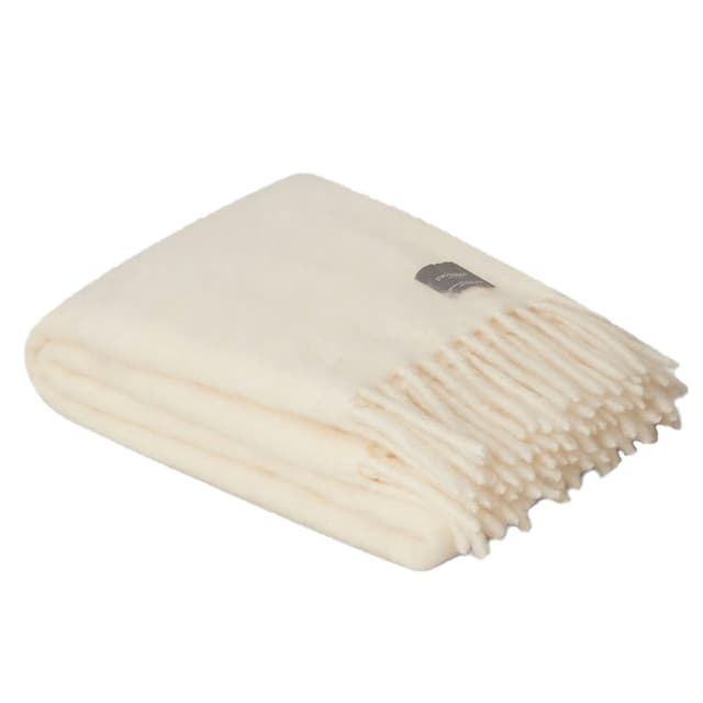 Luxury Kid Kid Mohair Throw Pure White