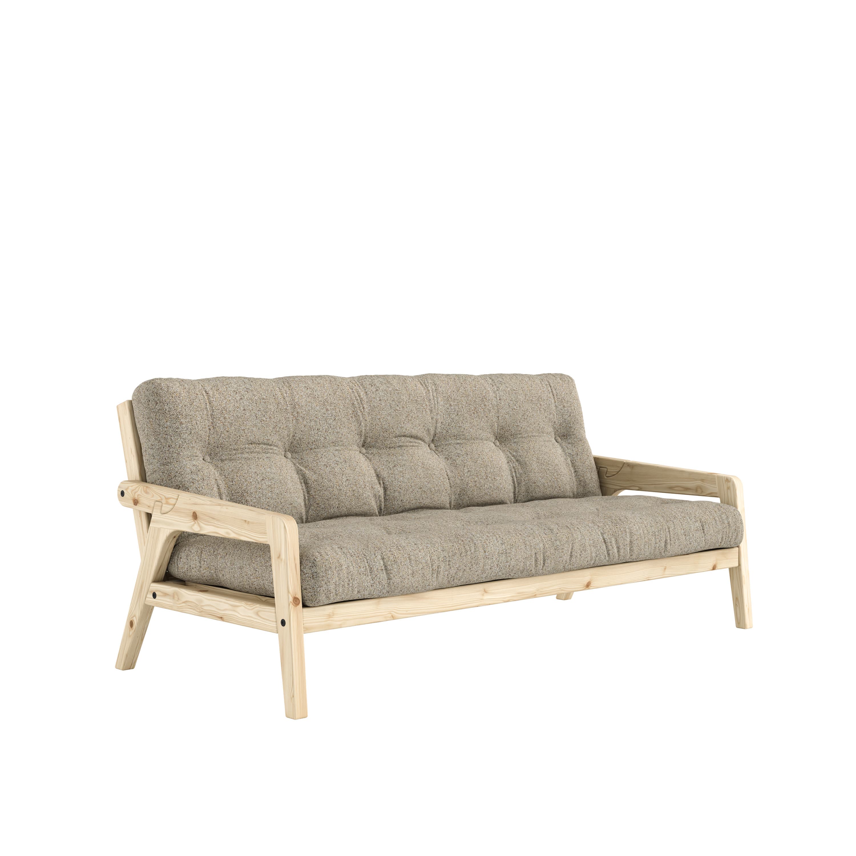 Grab Sofa Bed Clear Lacquered/Warm Sand 204cm