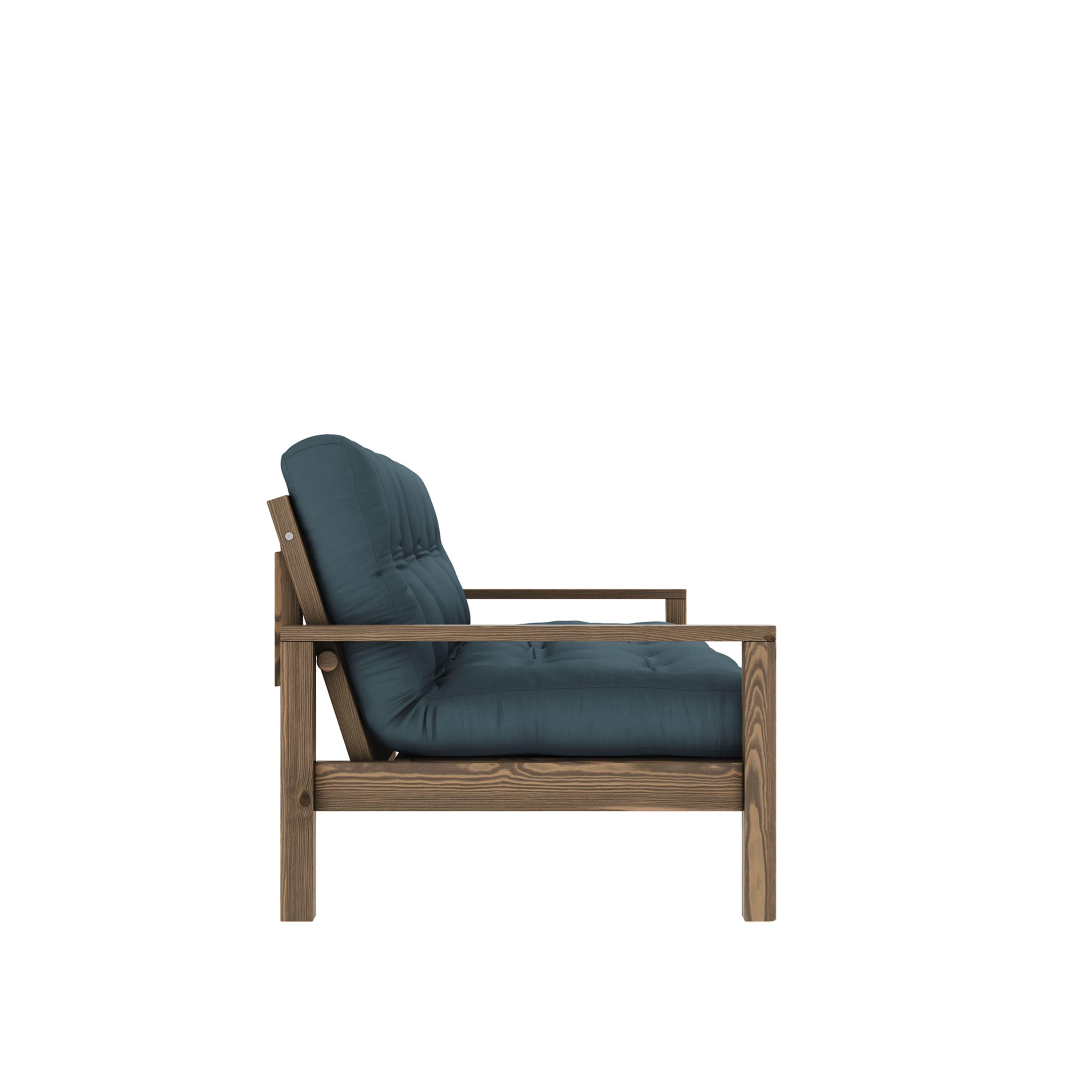 Knob Sofa Bed Brown/Petrol Blue 190cm