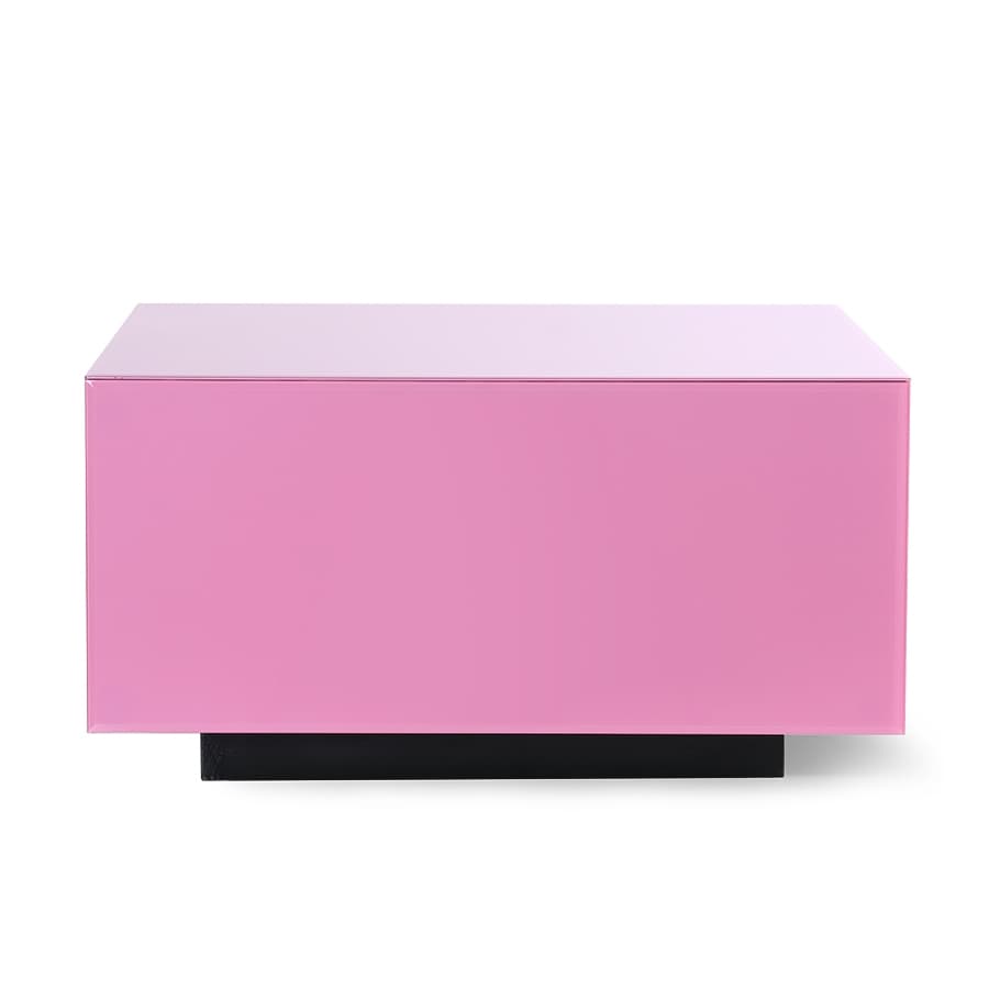 Block Mirrored Table Pink 60cm