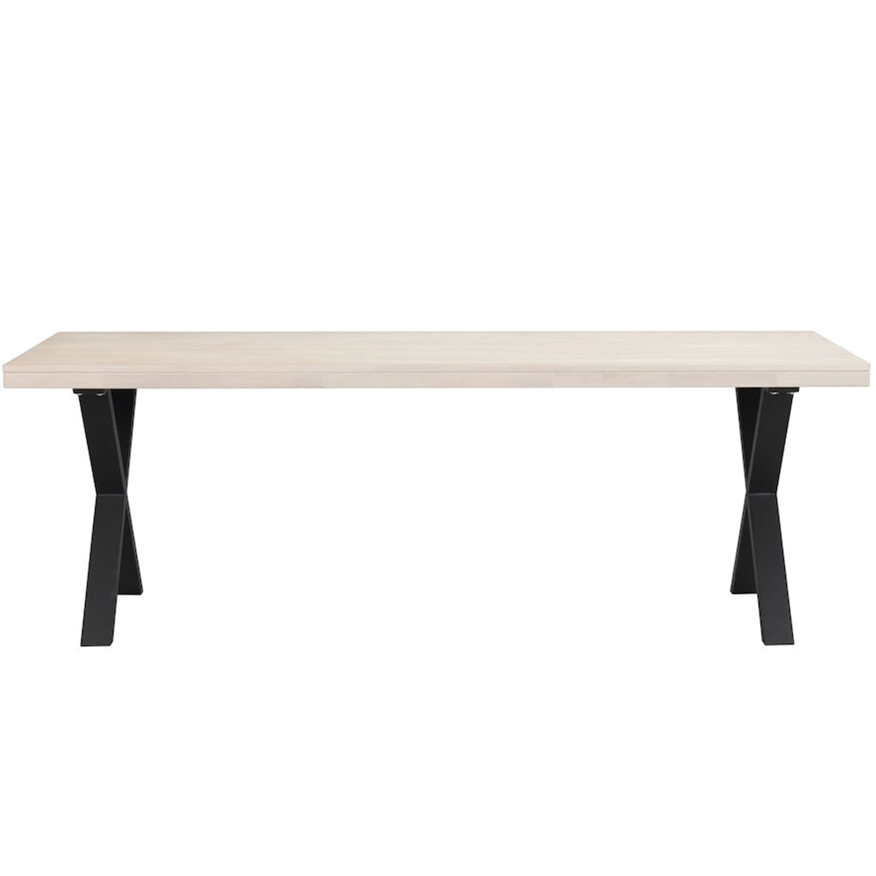 Brooklyn Esstisch X-Beine Weiß pigmentierte Eiche 220cm