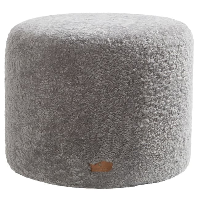 Frida Seat Pouf Sheepskin Granite Ø50