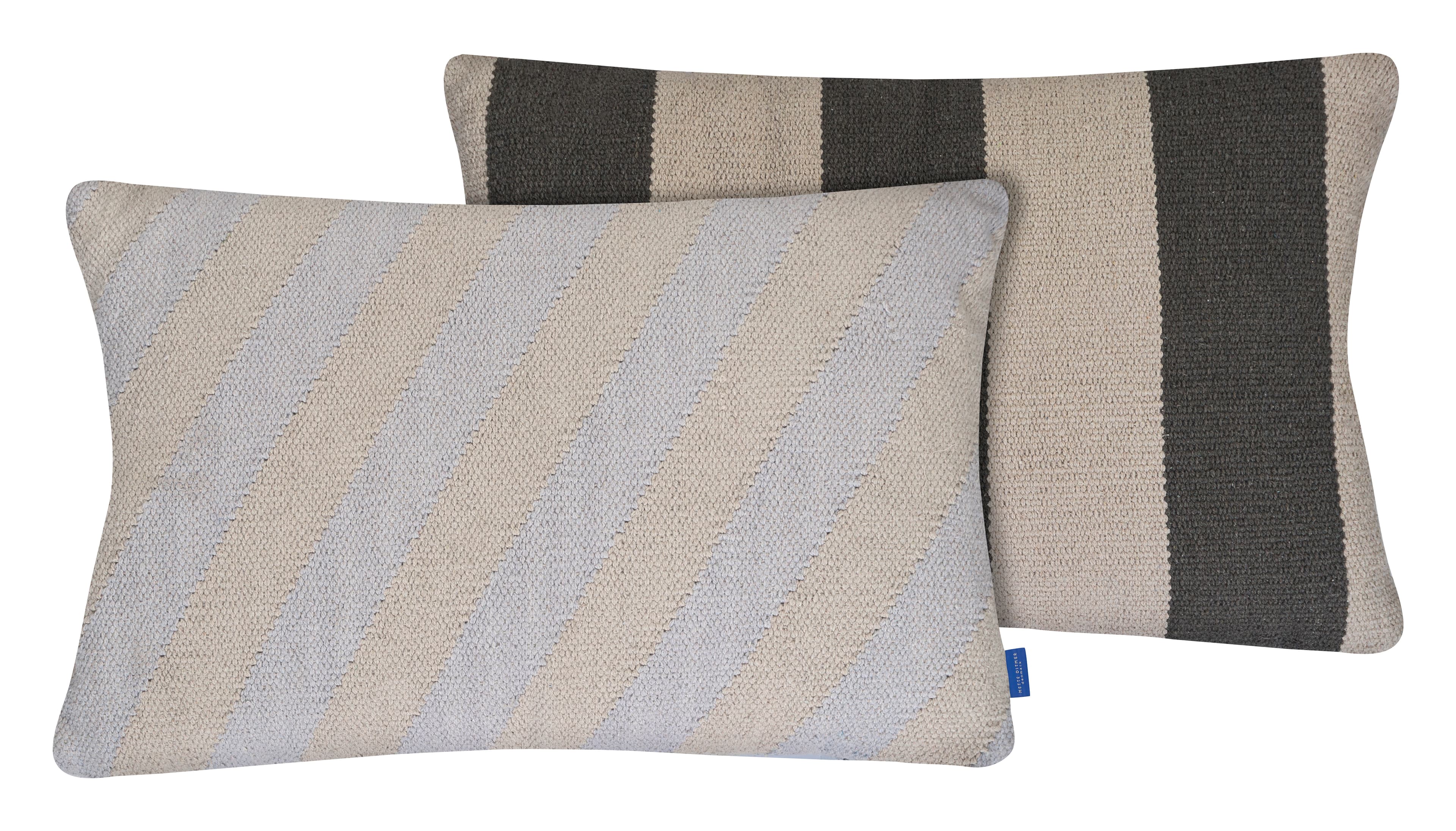 Across Kelim Cushion Cover Light Grey 40x60