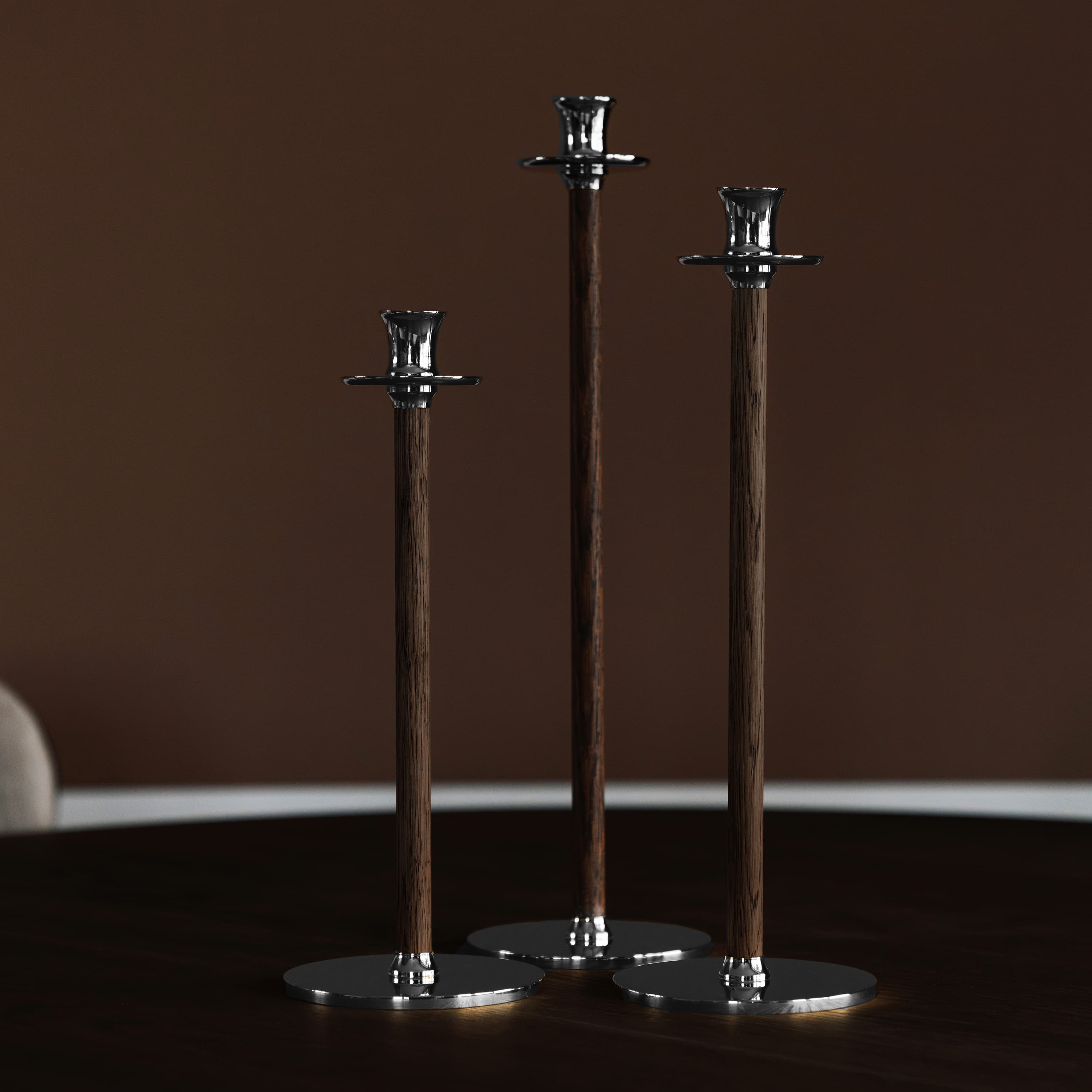 Kerzenhalter Alto Basso 35cm Silber