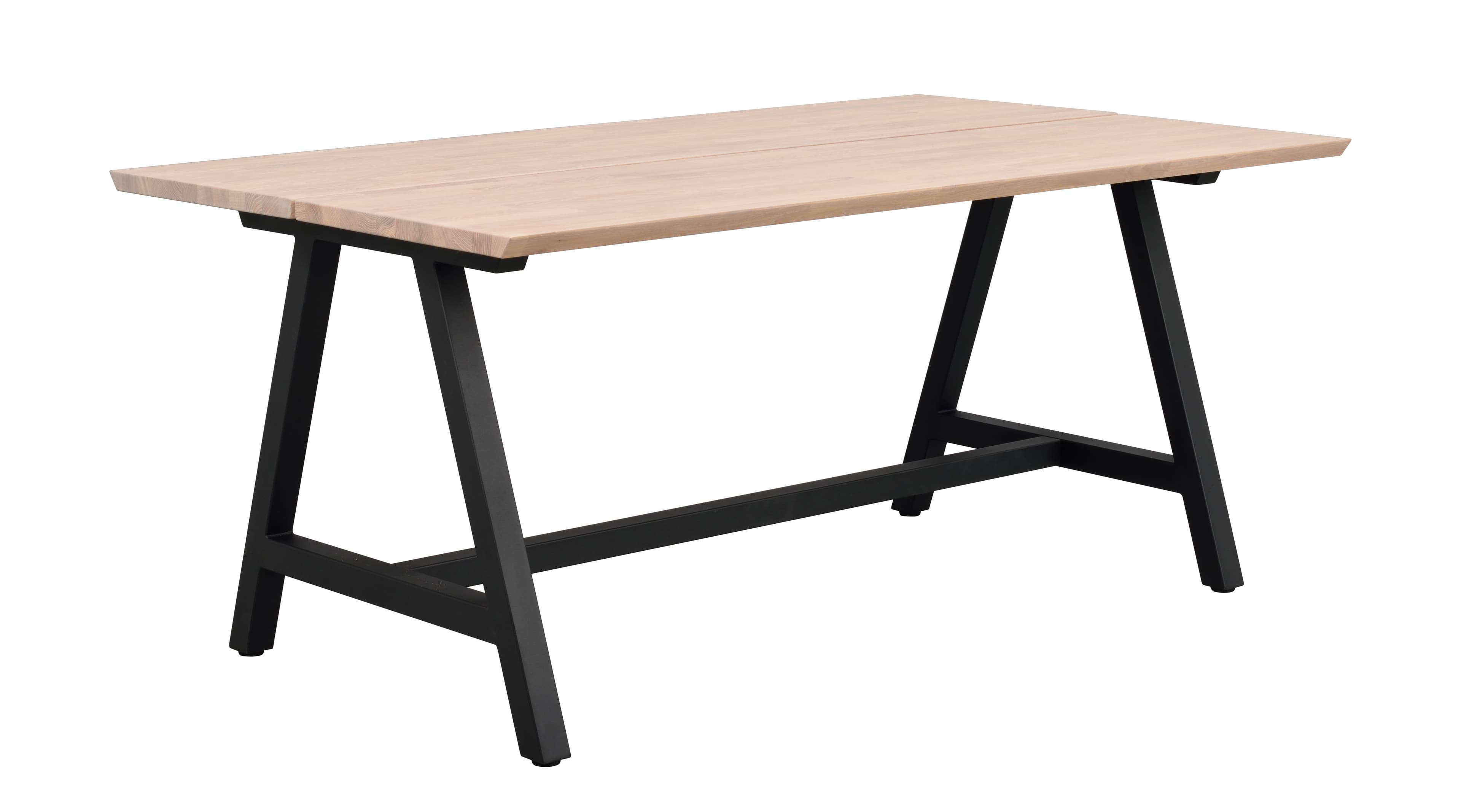 Carradale Esstisch A-Bein Weiß pigmentierte Eiche/Schwarz 170cm