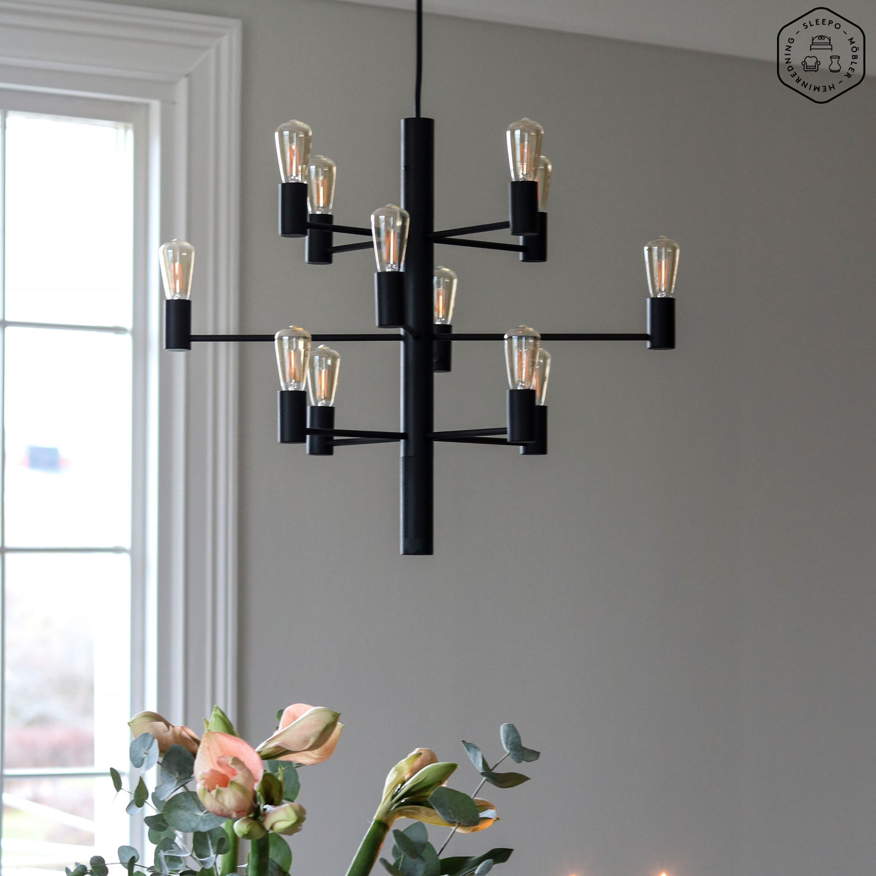 Manola 12 LED-Deckenleuchte Schwarz