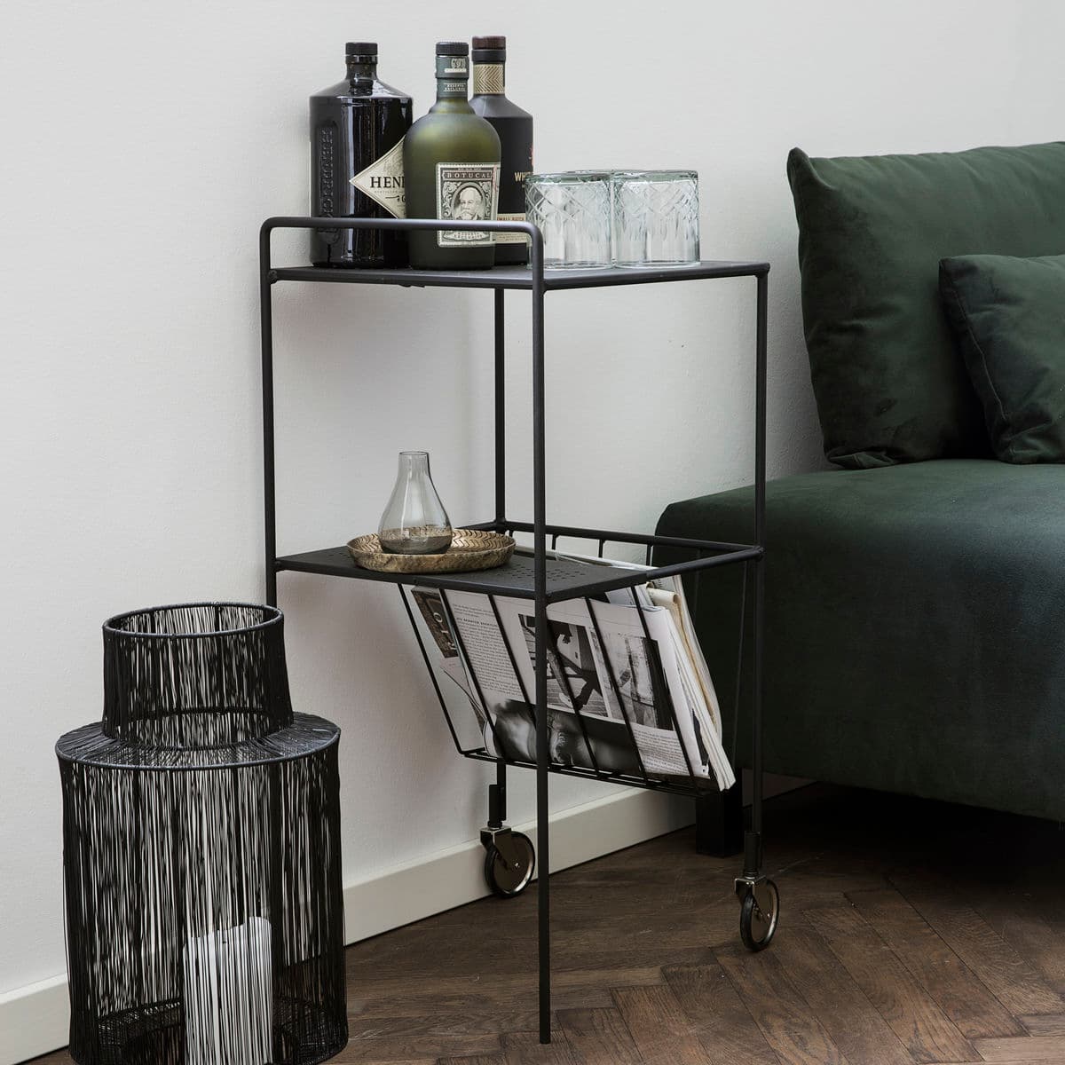 Use Servierwagen Schwarz 35x75 cm
