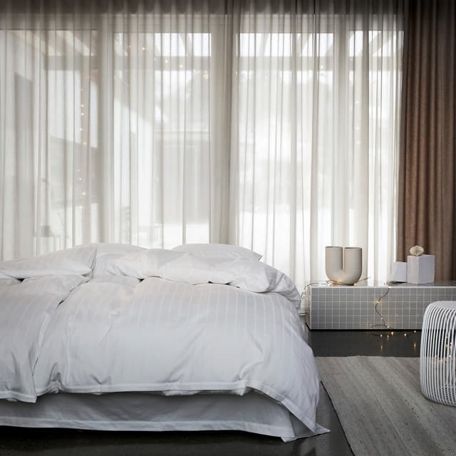 Milano Double Duvet Cover Set Satin White 220x220 cm/50x60 cm