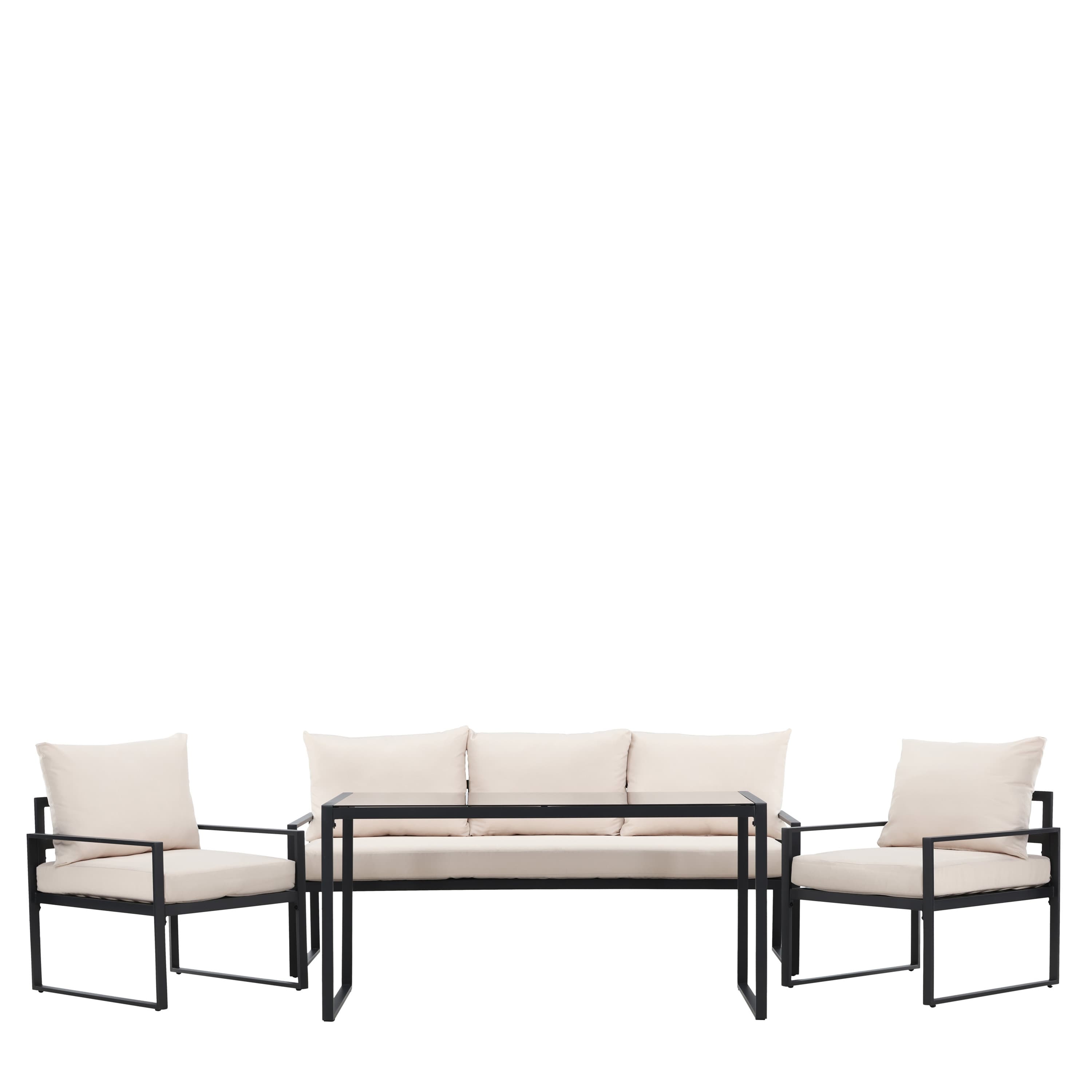 Catania Loungeset Black/Beige