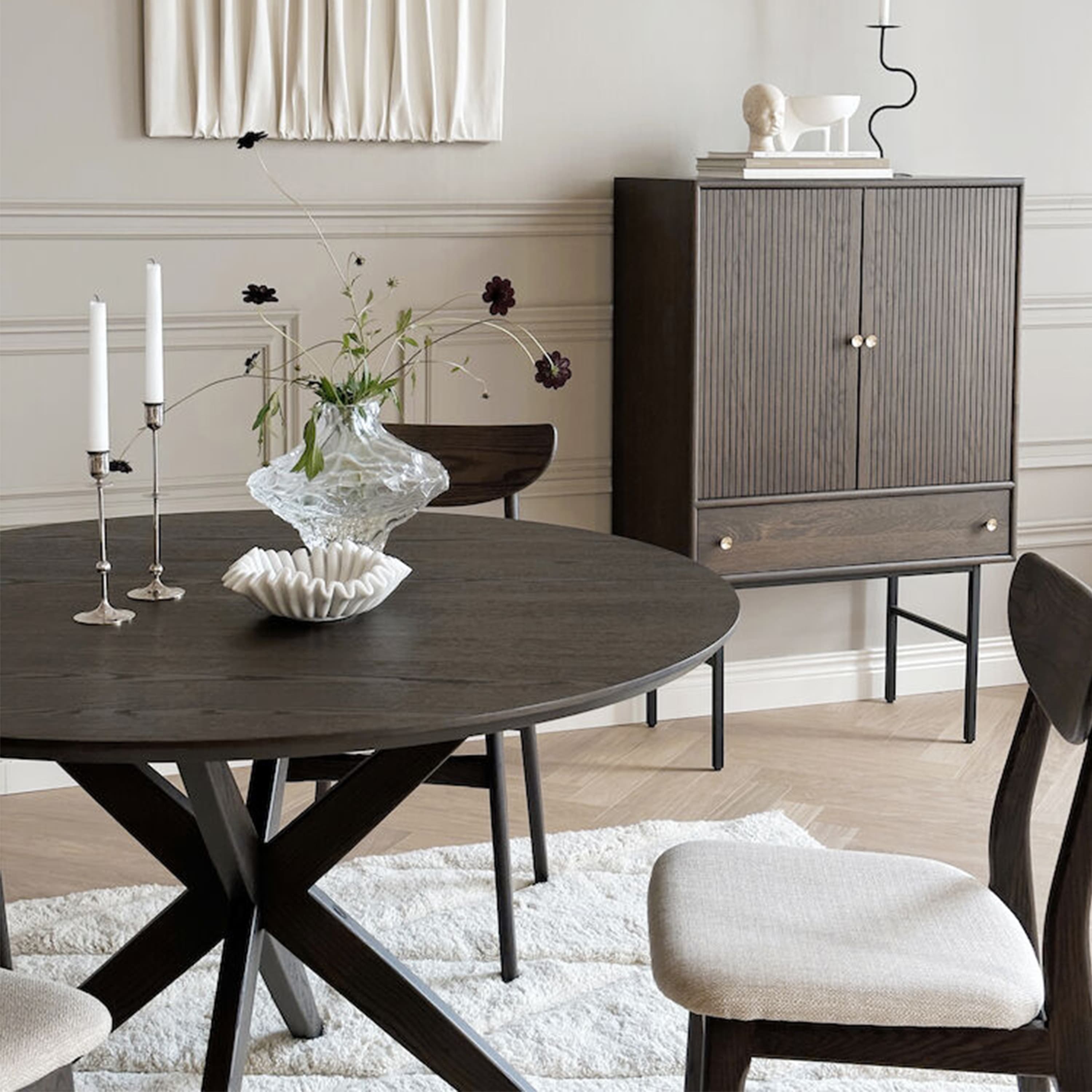 Calverton Dining Table Brown Ø120
