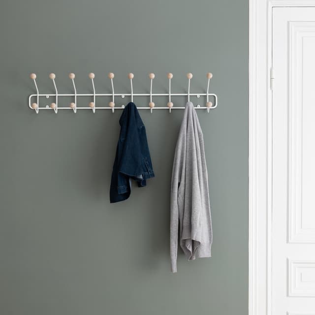 Bill Horizontal Coat Rack White 102cm