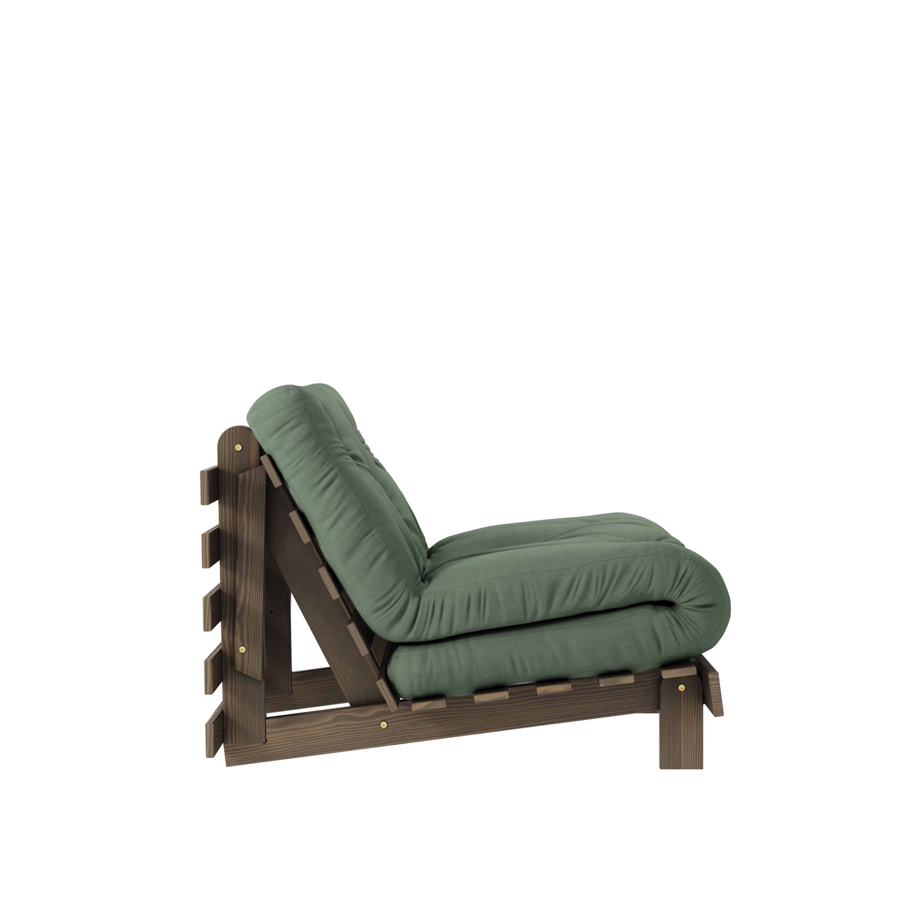 Roots Schlafsessel Braun/Olivgrün 90cm