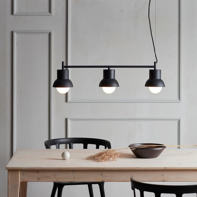 Down Deckenlampe 3 Schwarz