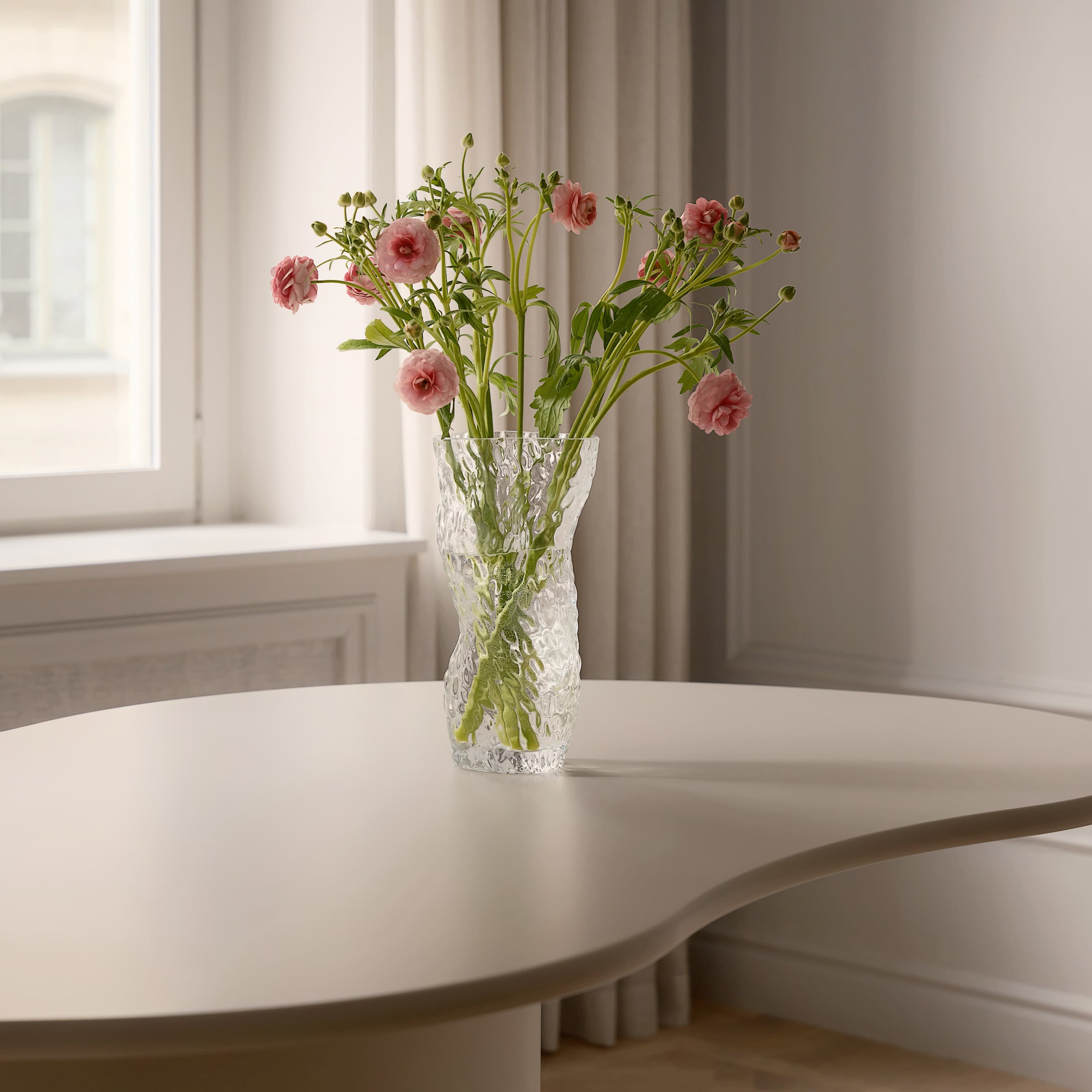 Ostrea Rock Glass Vase Clear 30cm
