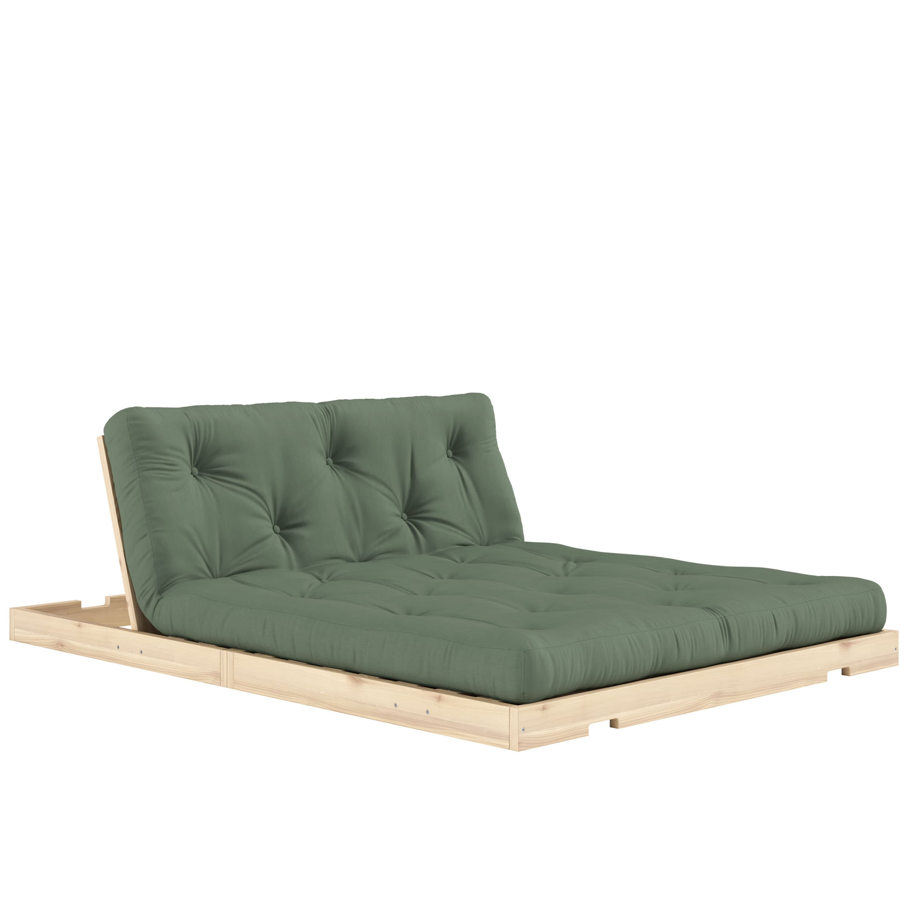 Flip Schlafsofa Raw mit Matratze Olive Green 140x200