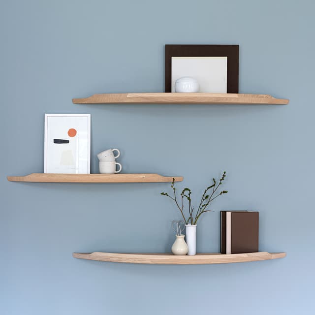 Arcus Wall Shelf White Oil Oak Small