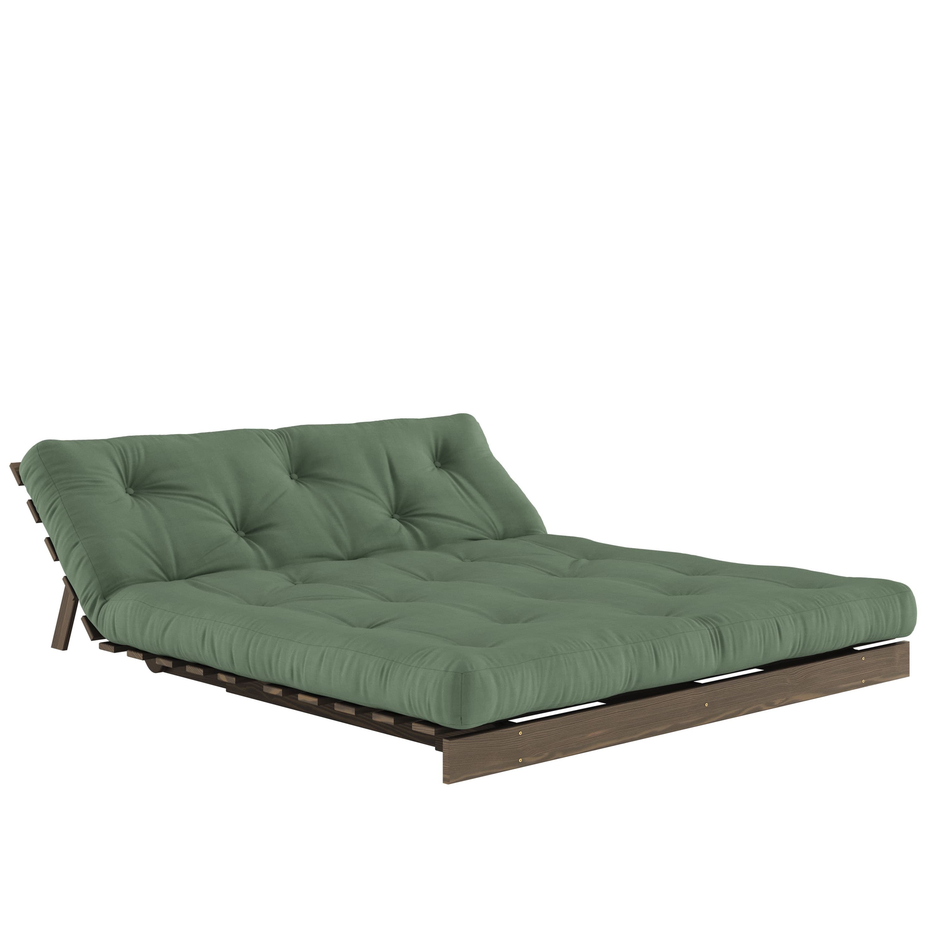 Roots Schlafsofa Braun/Olivgrün 160cm