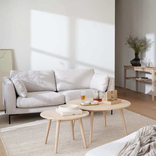 Tompkins Couchtisch Weißpigmentiert Ø60