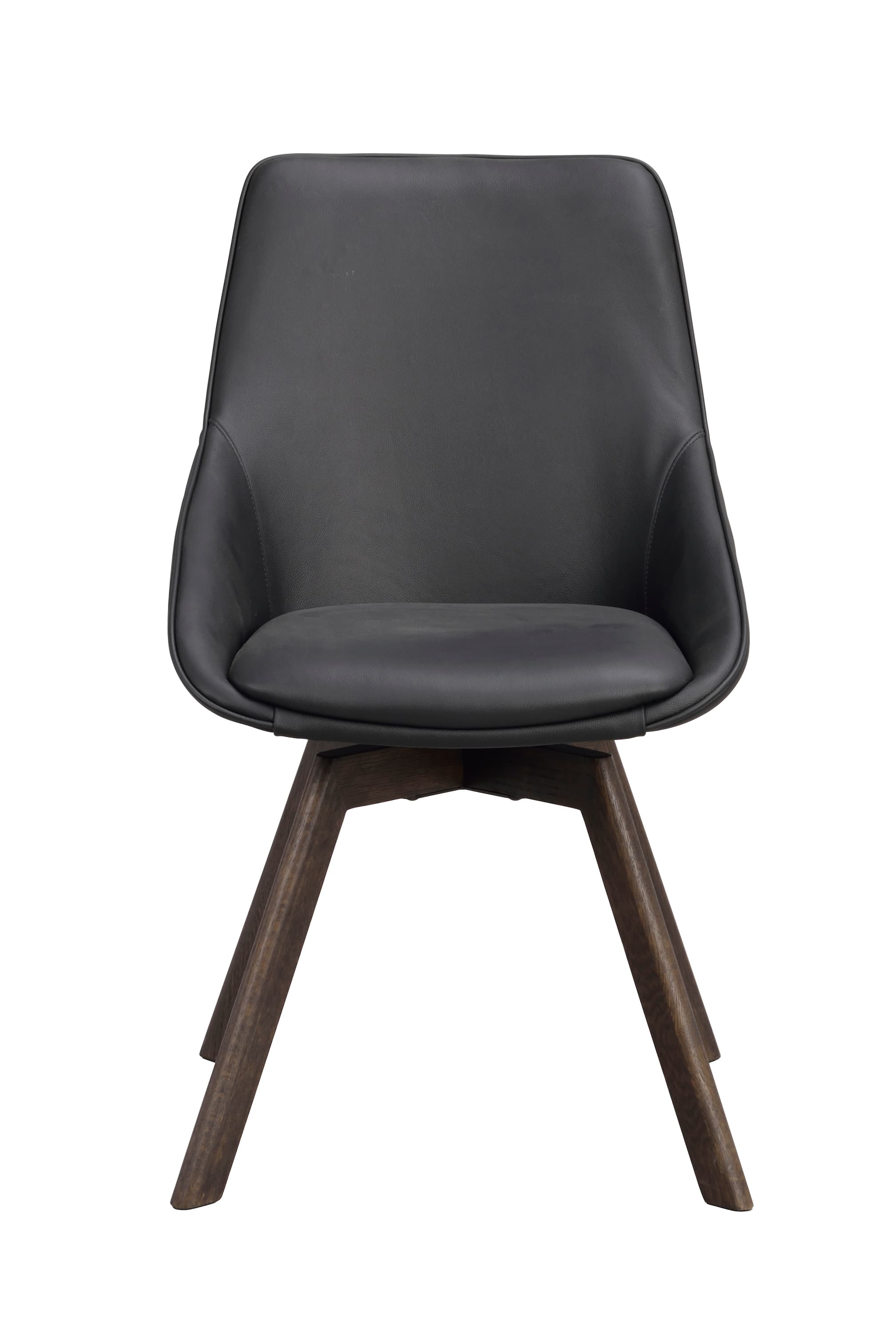 Alison Esszimmerstuhl Schwarz Leder/Braun