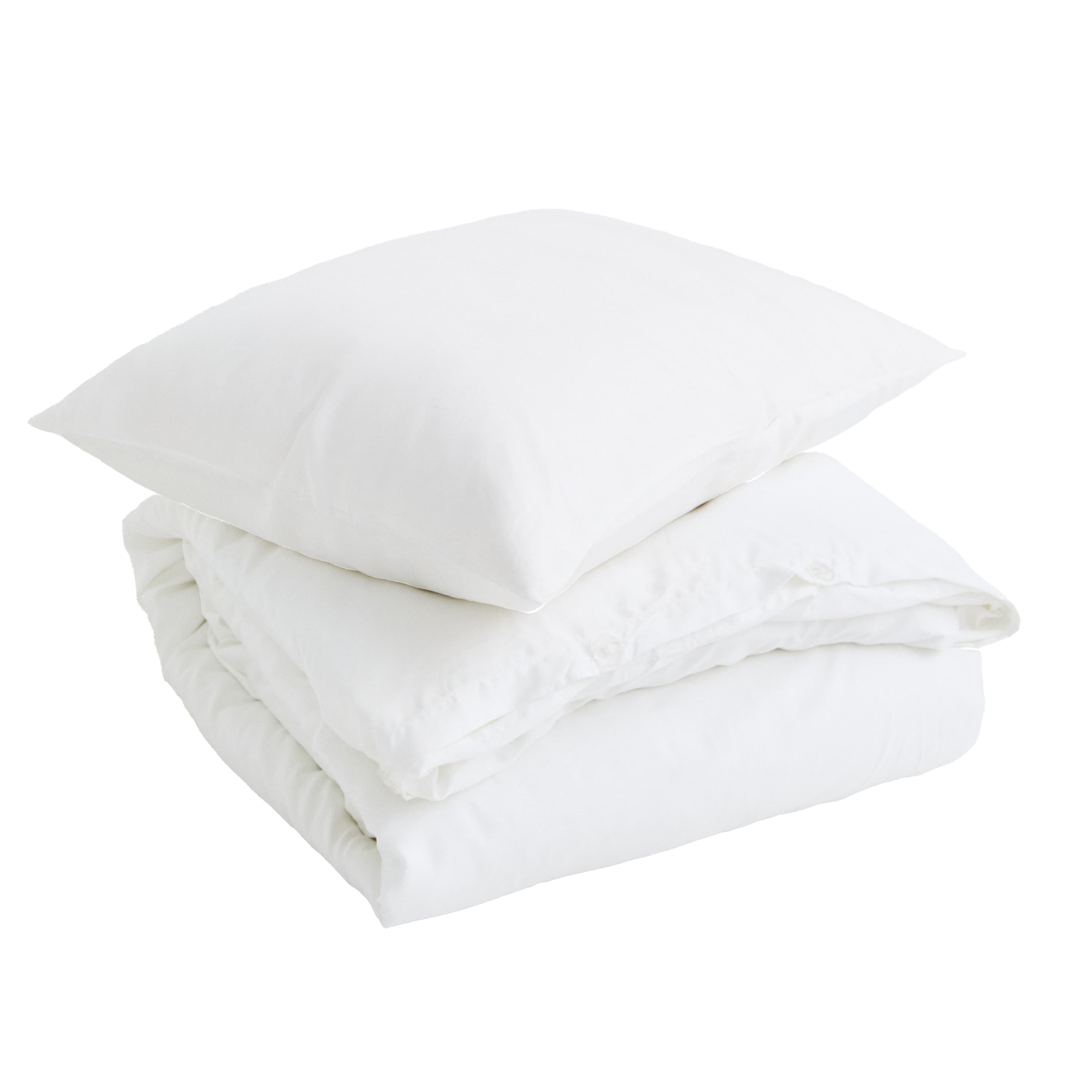 Bamboo Single Duvet Cover Set White 150x210 cm / 50x60 cm