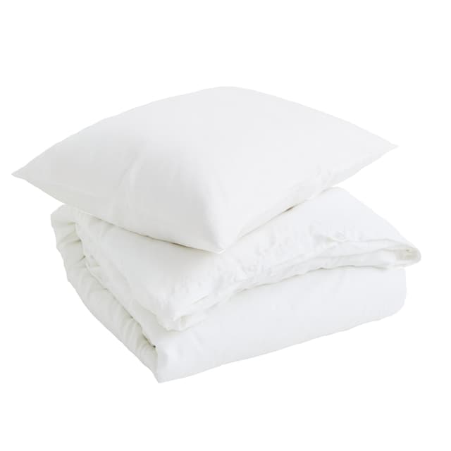 Bamboo Single Duvet Cover Set White 150x210 cm / 50x60 cm