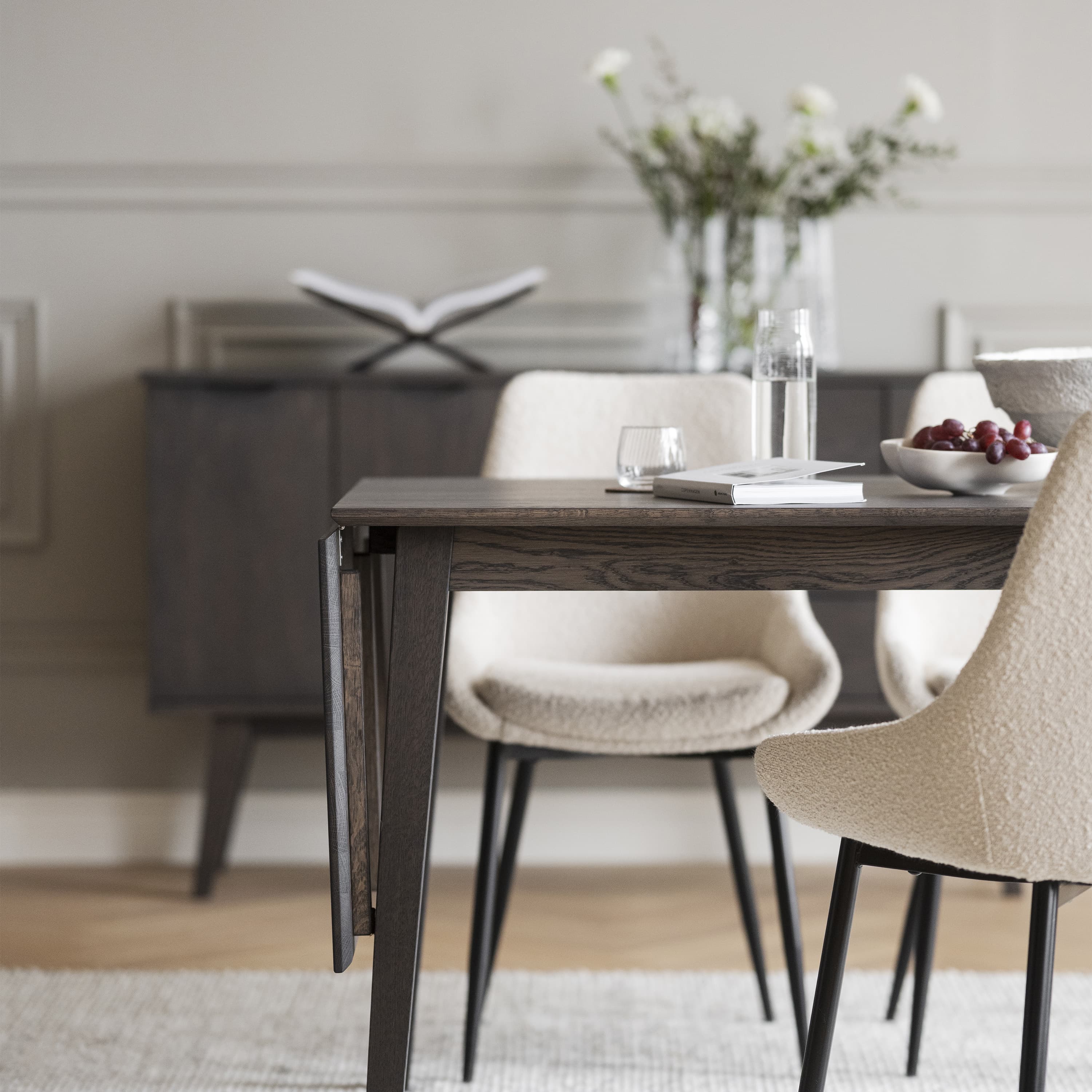 Filippa Folding Table Dark Brown Oak 120cm