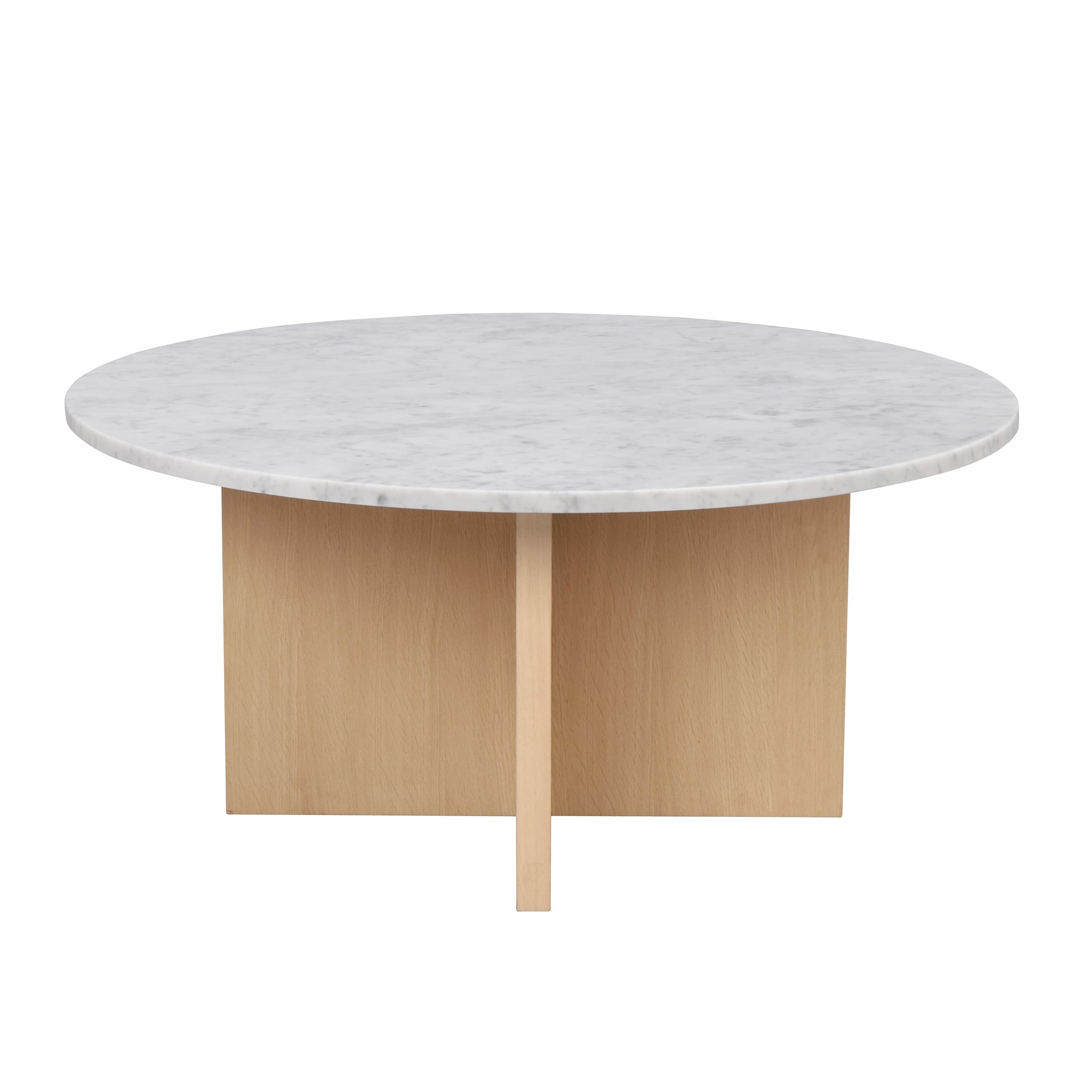 Brooksville Couchtisch Weißer Marmor/Weißpigmentiert Ø90
