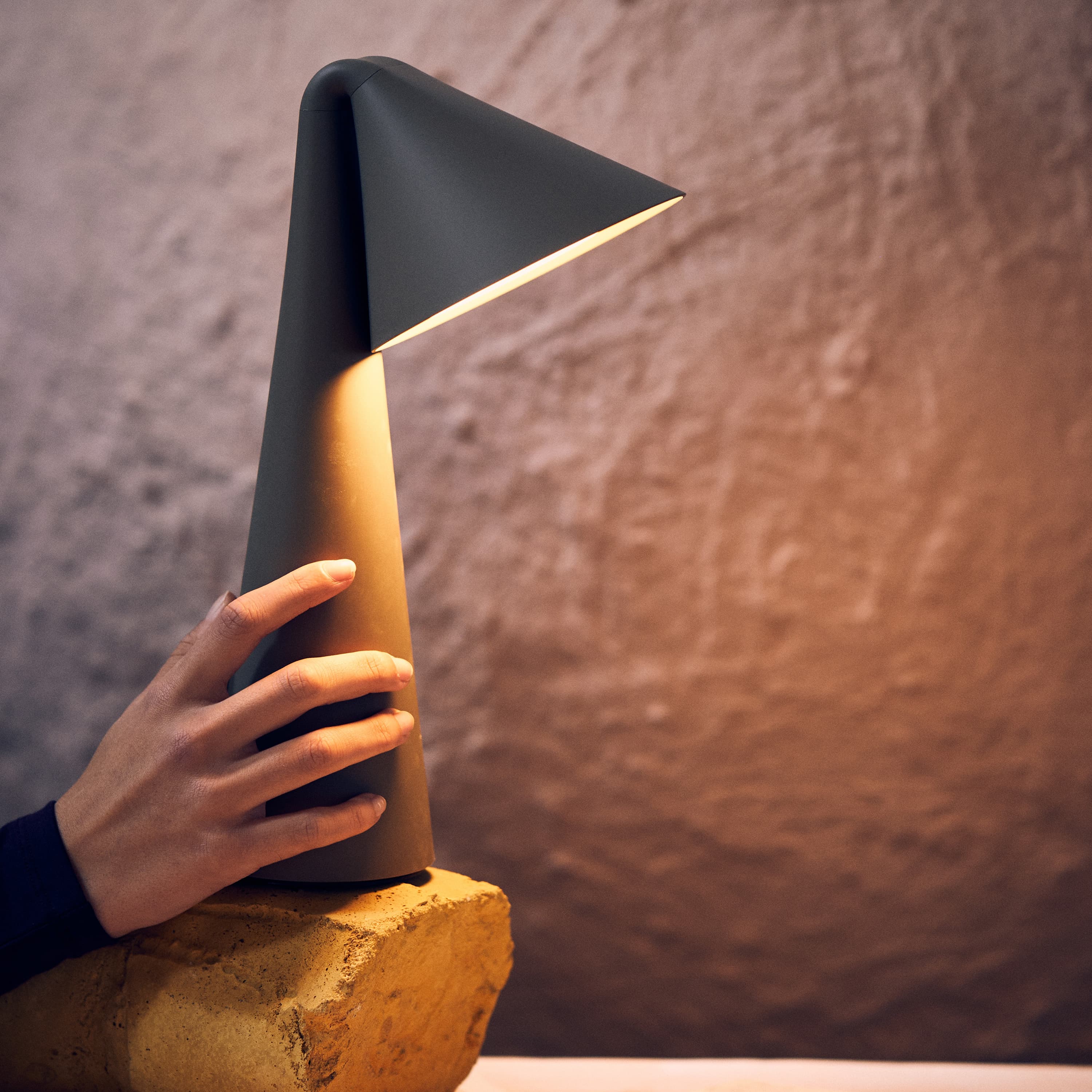 Ami Por Tischlampe Olive Stone 31cm