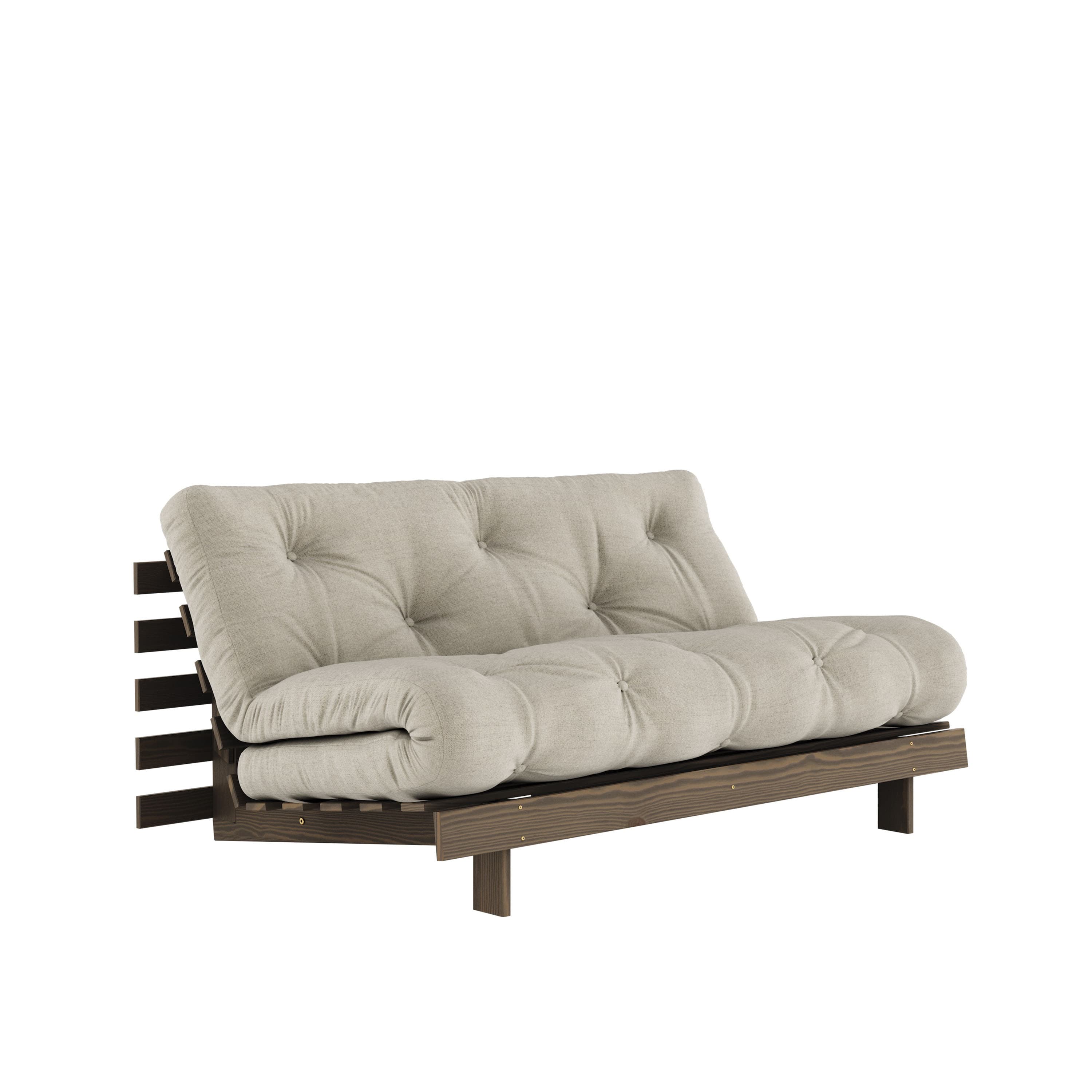 Roots Schlafsofa Braun/Leinen 160cm