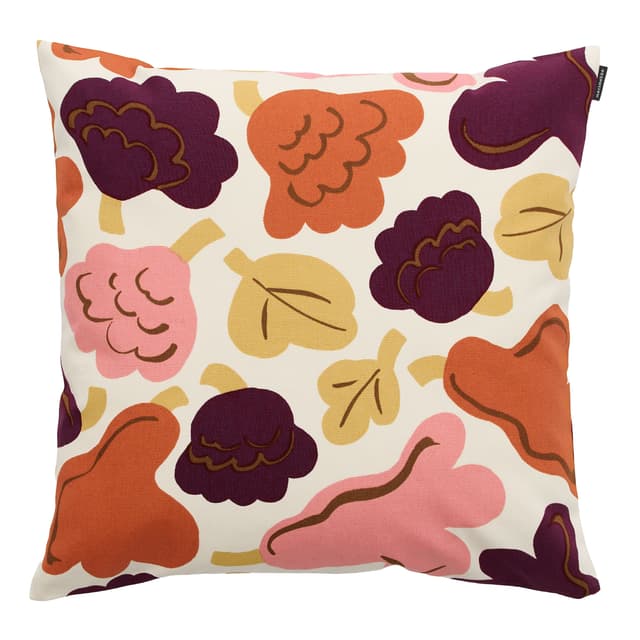 Pieni Kukasta Kukkaan Cushion Cover Off White/Plum/Pink/Terracotta