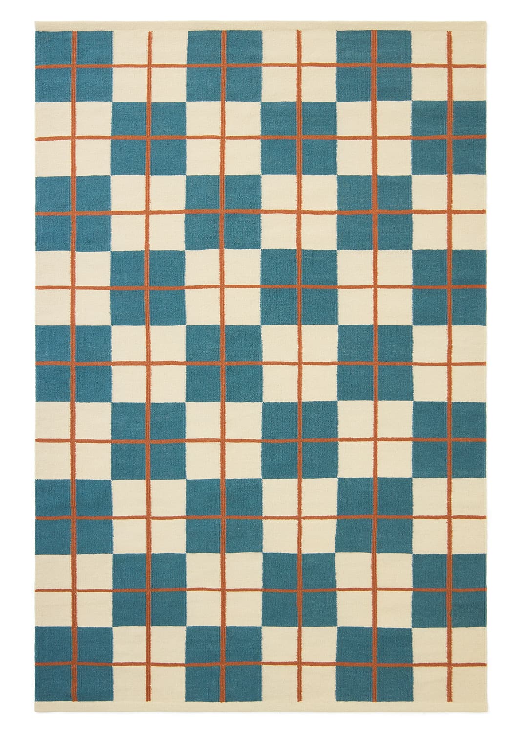 Haveli Wollteppich Heaven Blau/Hellkhaki/Rost 180x270 cm