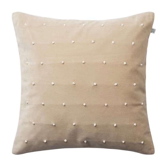 Roma Kissenbezug Samt Tan/Off White 50x50