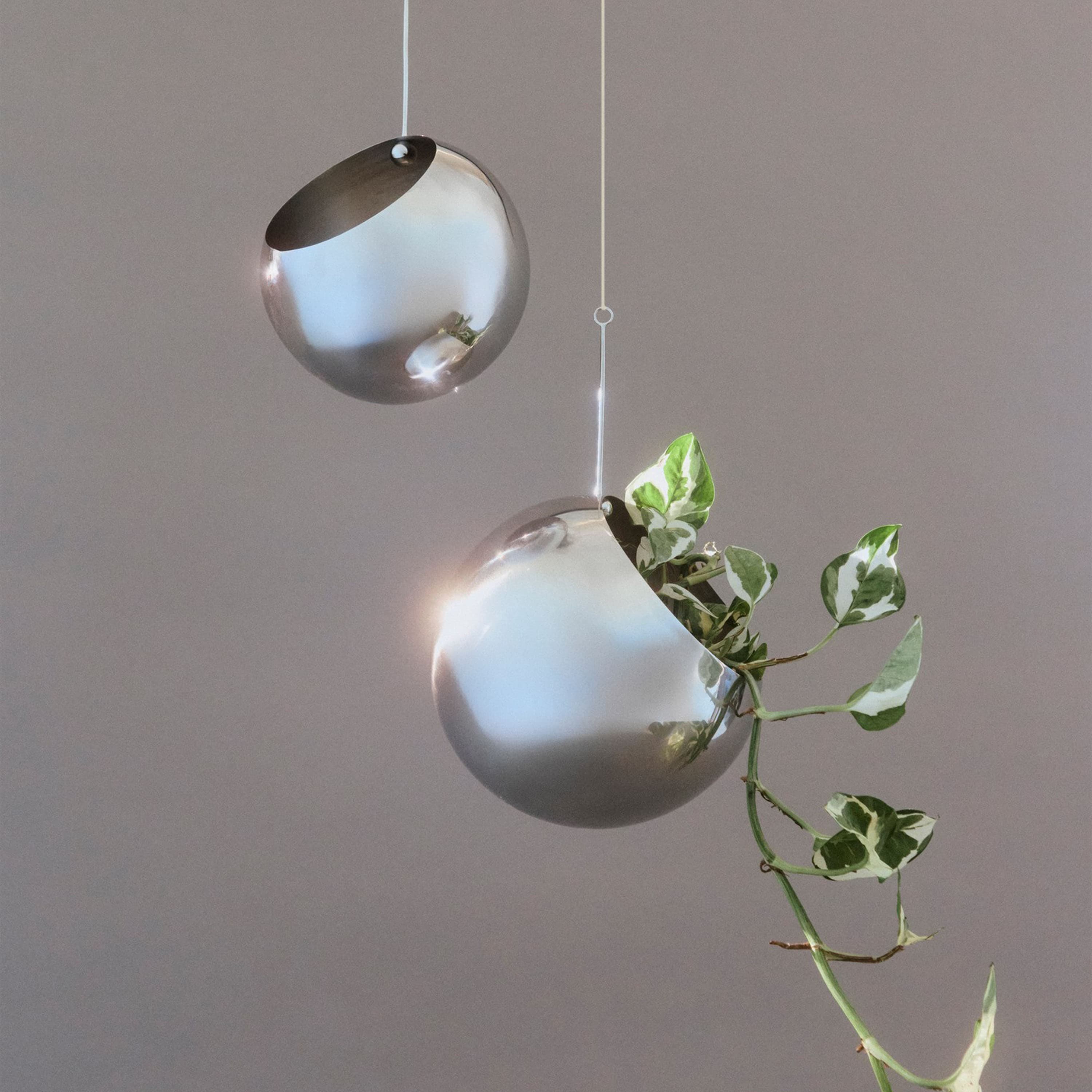 Globe Wall Flowerpot Taupe Ø21