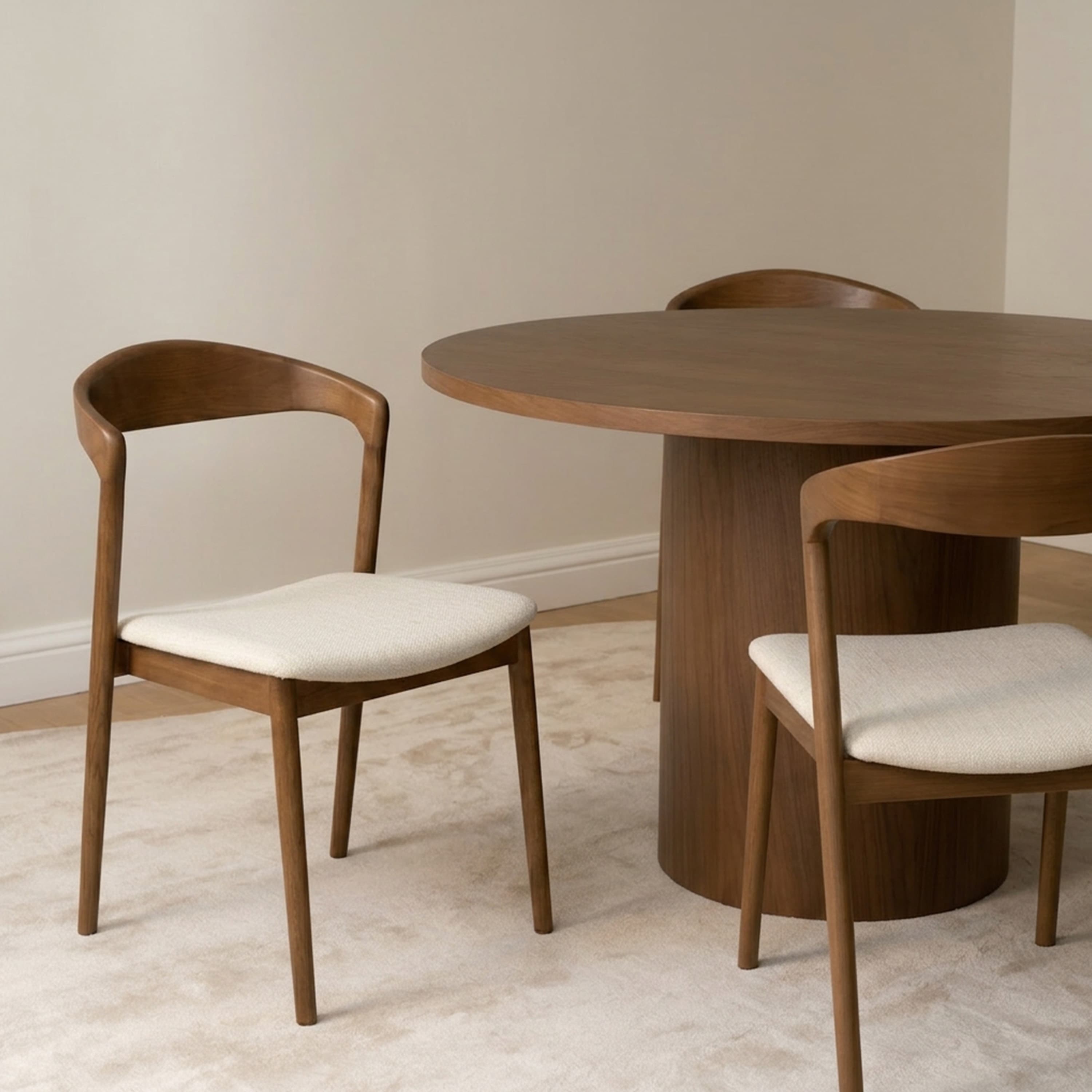 Casper Dining Chair Light Brown Stained/White