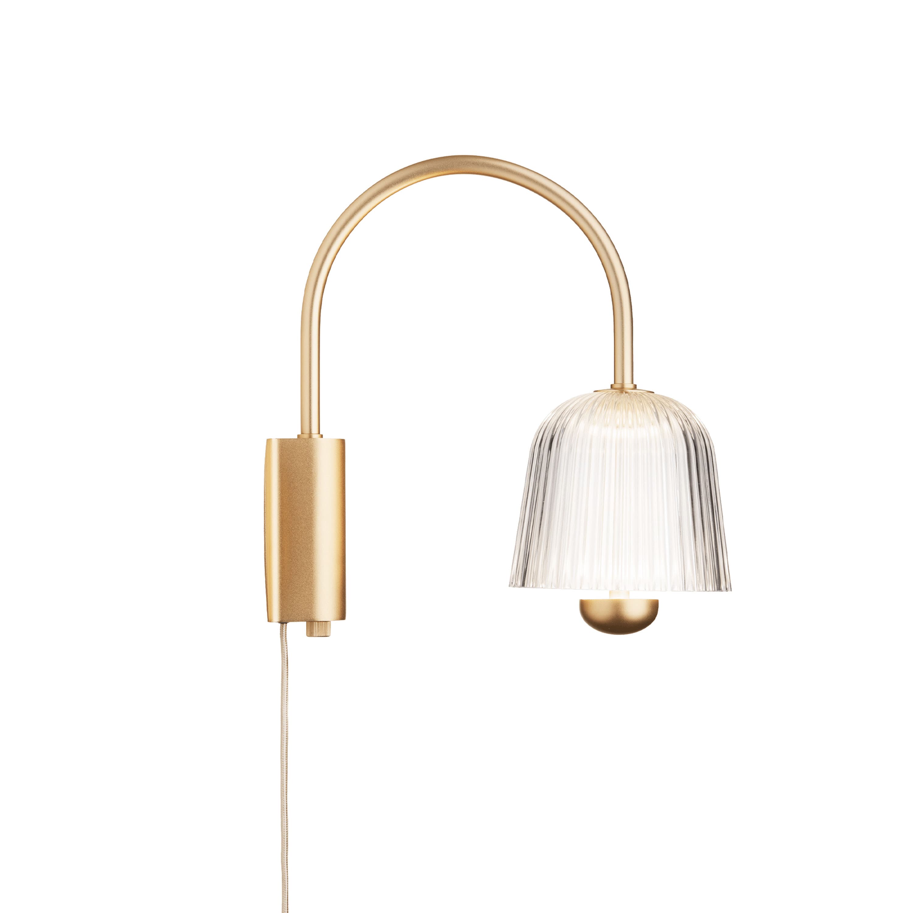 Asteea Wall Lamp Satin Brass/Ripple Clear