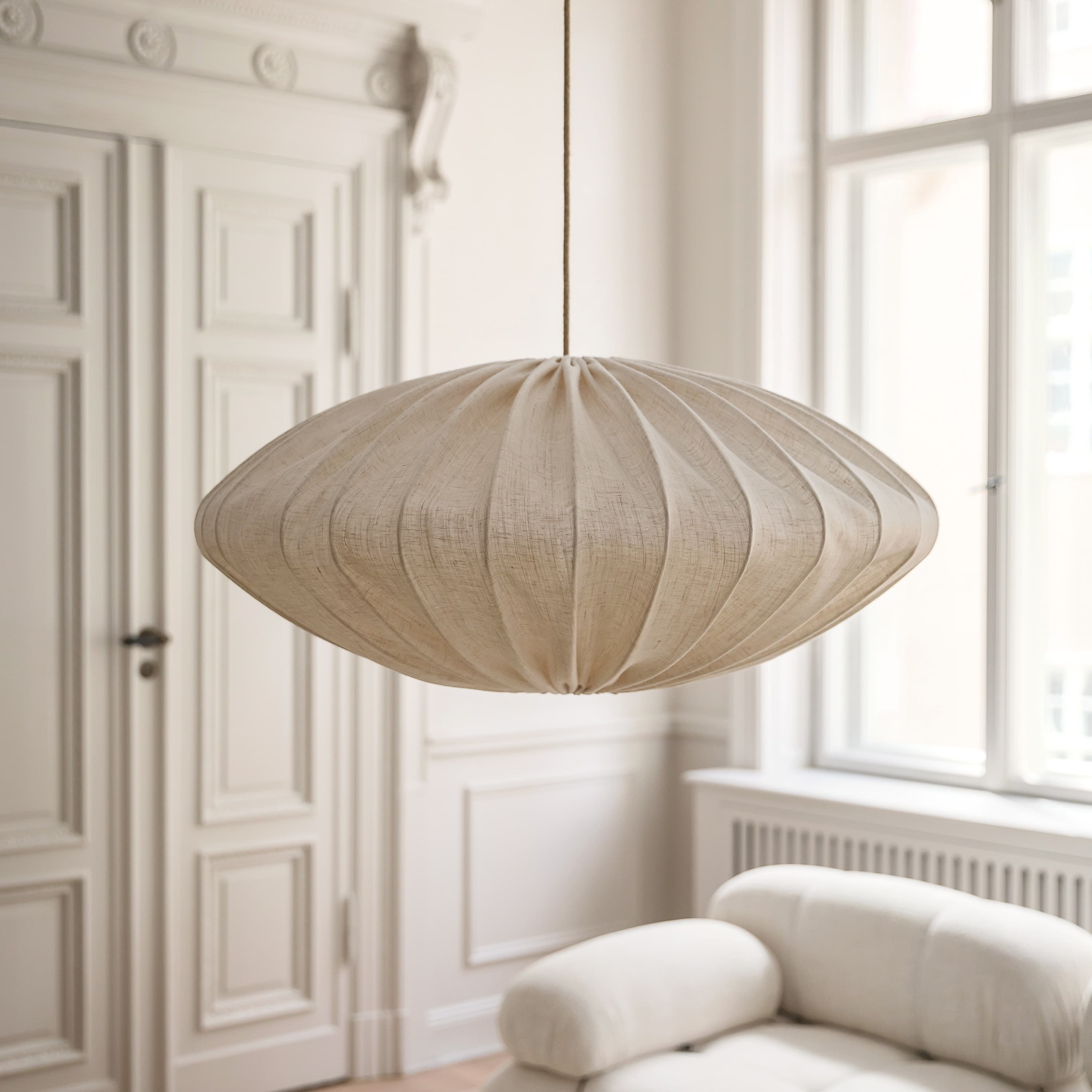 Ellipse Deckenlampe Leinen Natur 80