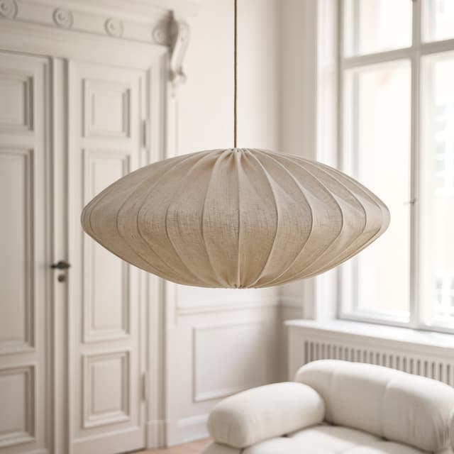 Ellipse Deckenlampe Leinen Natur 80