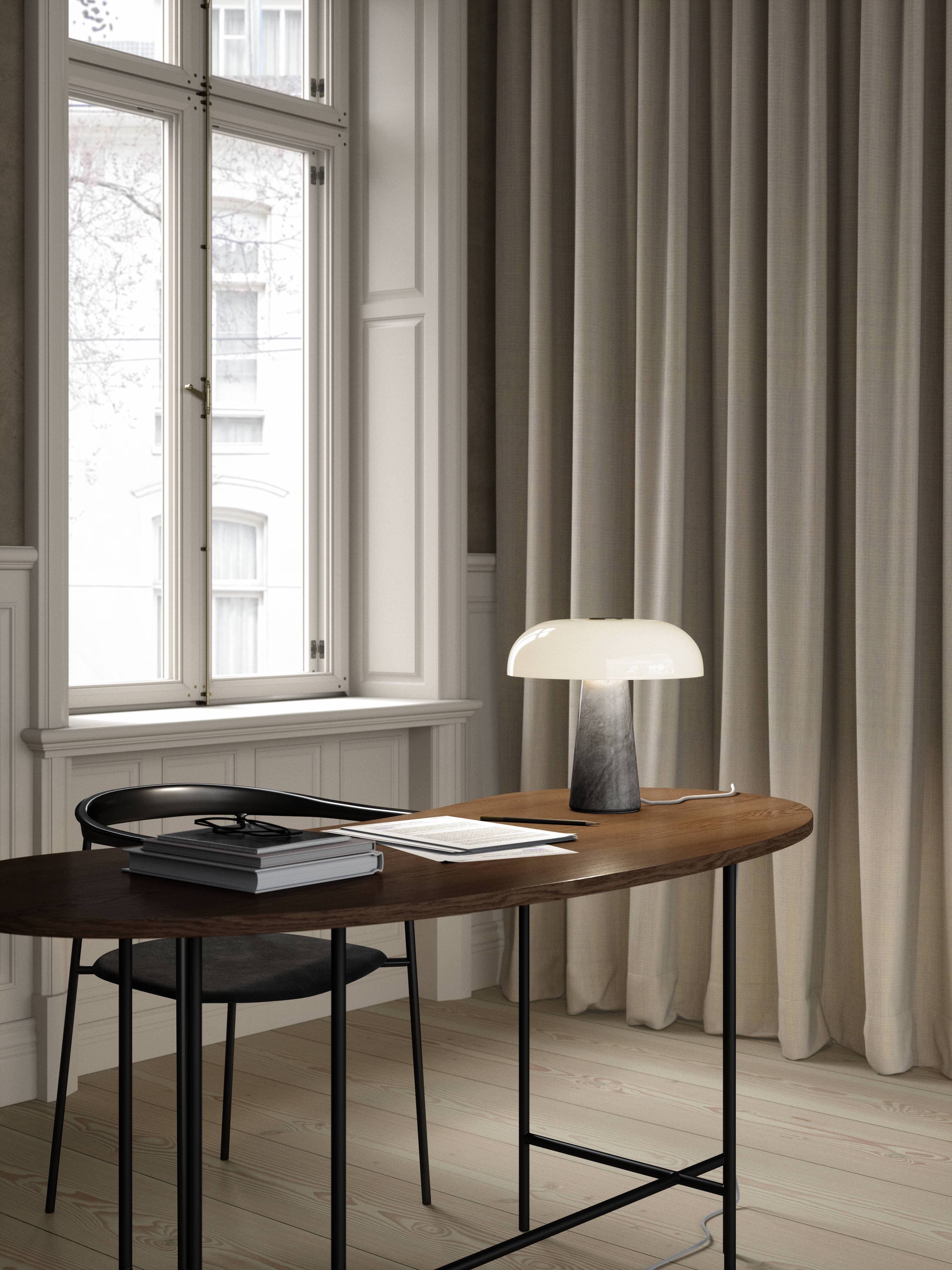 Glossy Table Lamp Gray