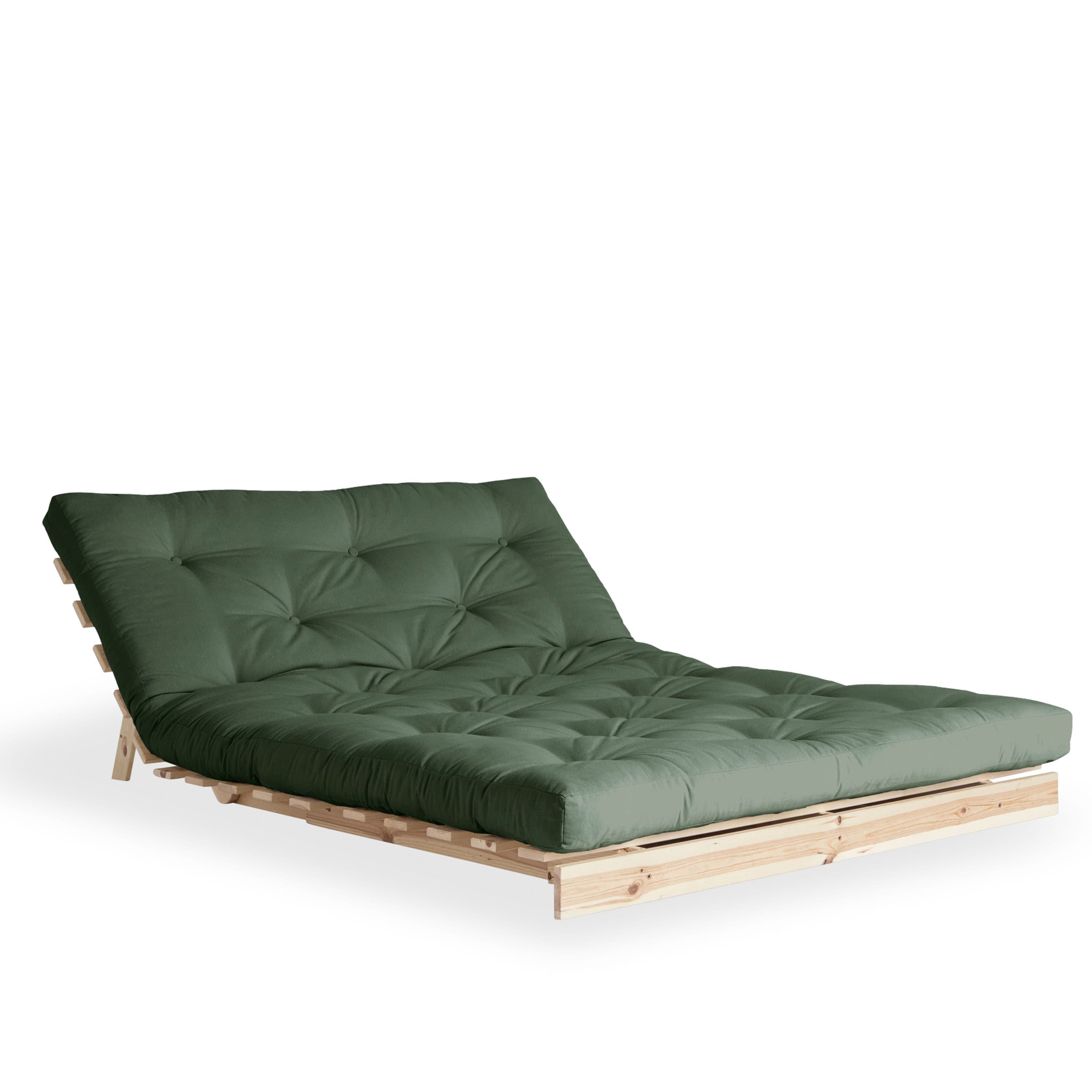 Roots Schlafsofa Natur/Olivgrün 140cm