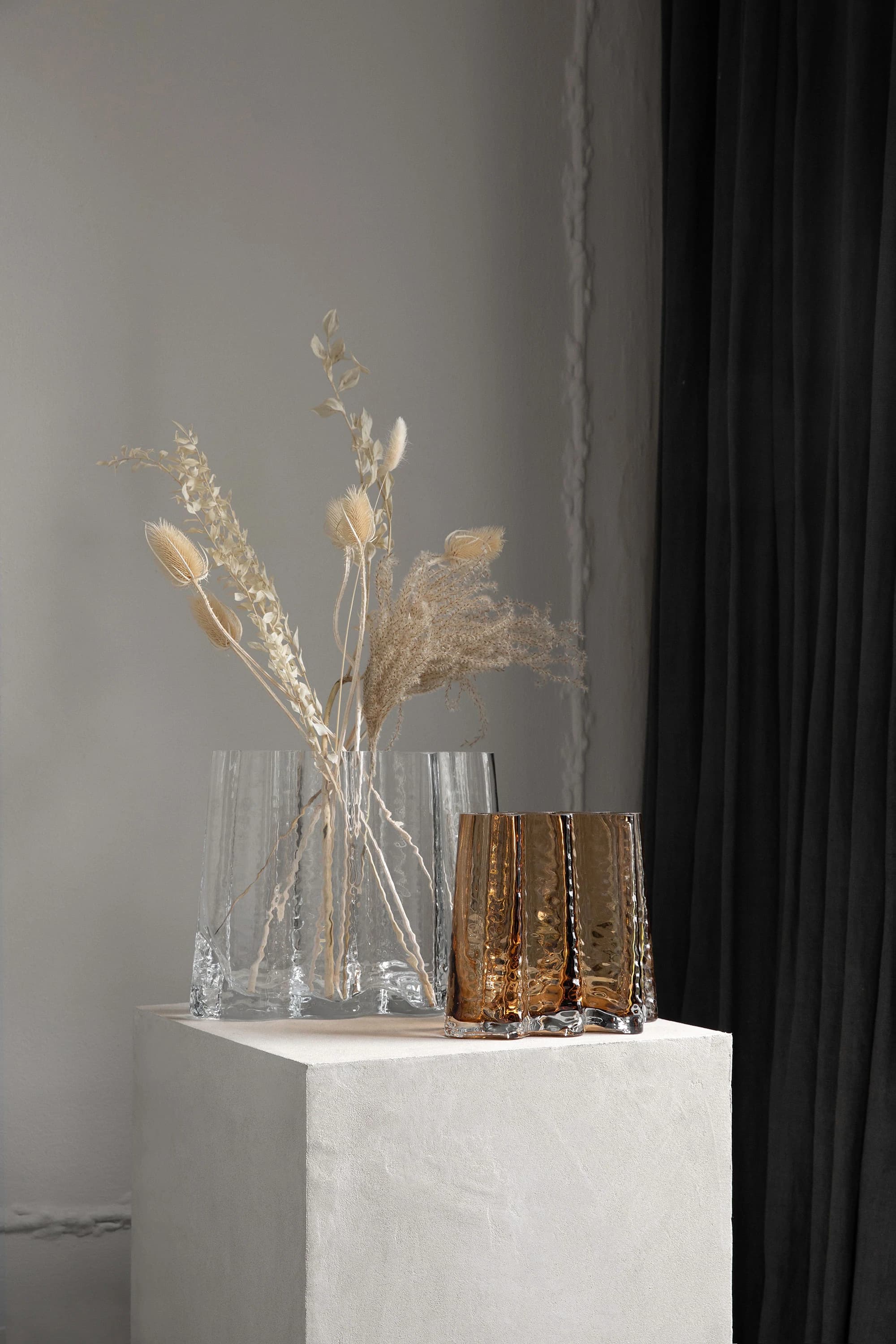 Gry Breite Vase Cognac 19cm