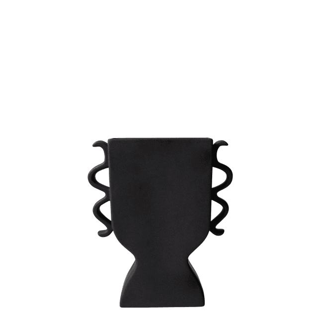 Flat Vase Black 25 cm