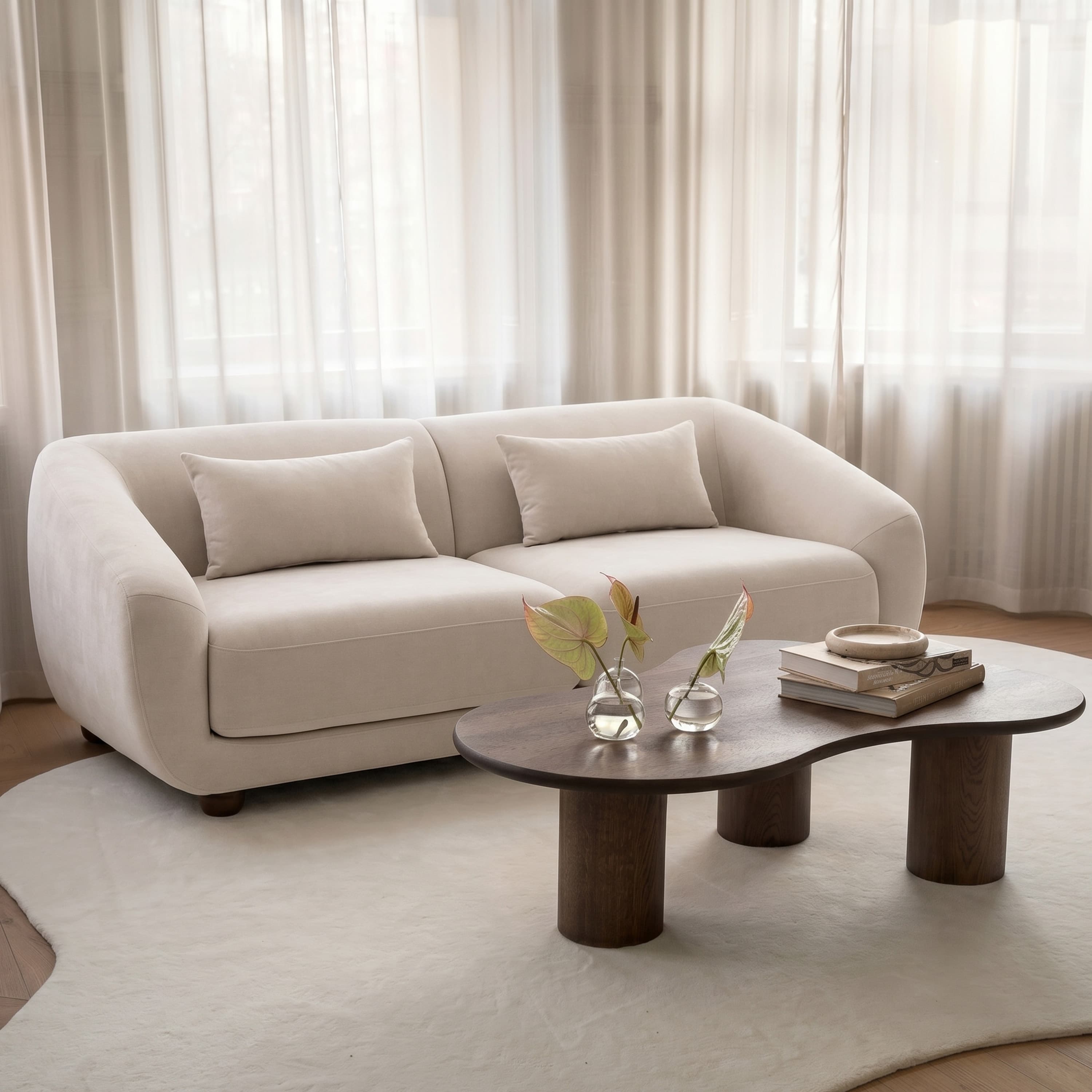 Alba 2-Sitzer-Sofa Beige 218cm