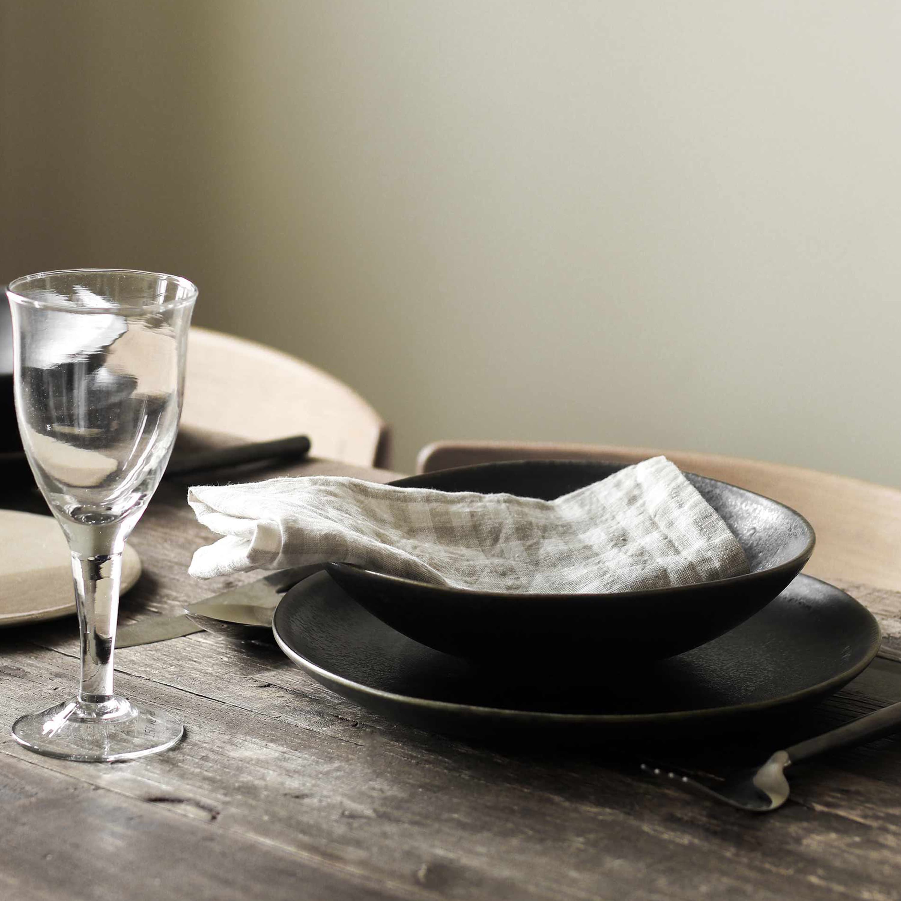 Servett Linie Gingham Natur