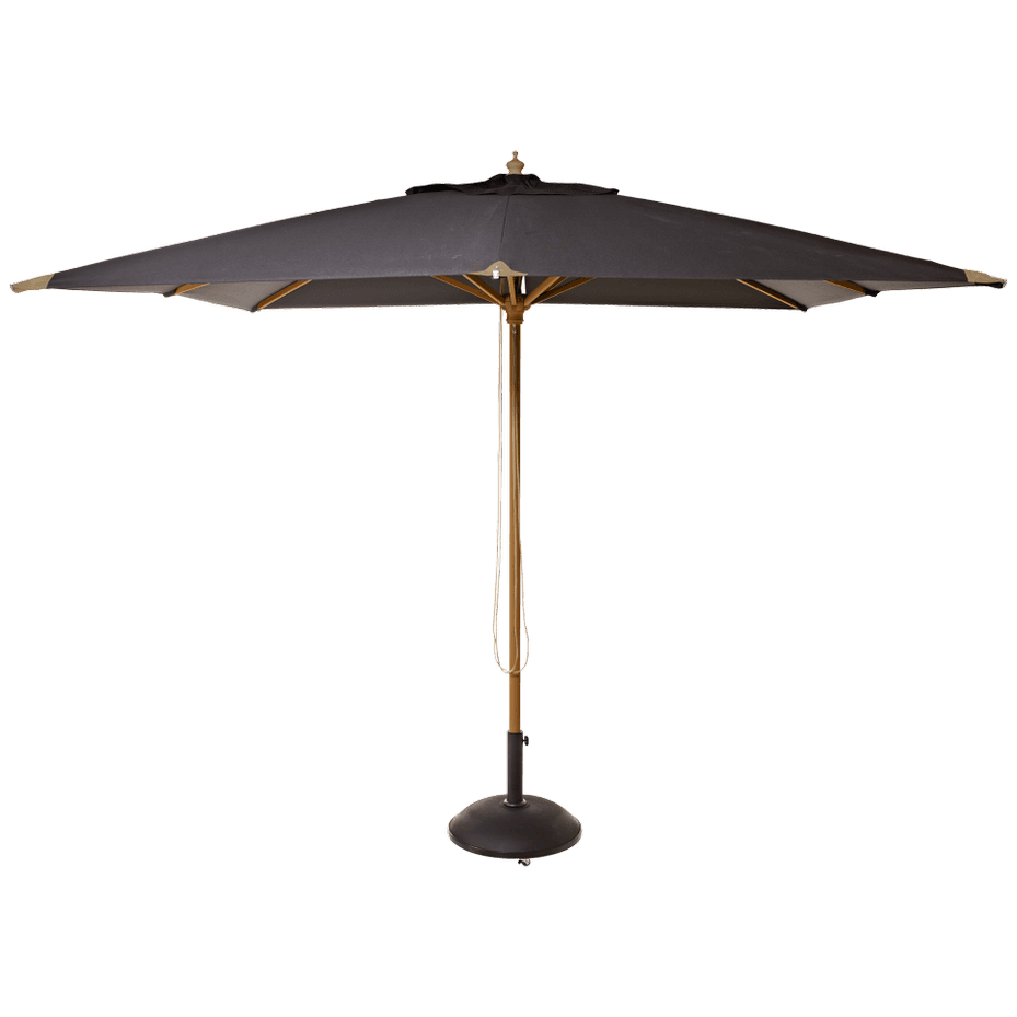 Alezio Quadratischer Sonnenschirm Schwarz/Teak 300x300