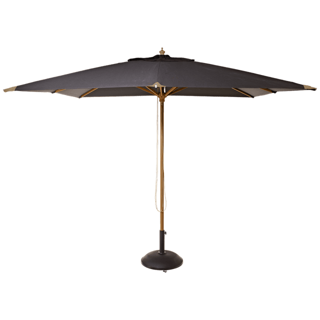 Alezio Quadratischer Sonnenschirm Schwarz/Teak 300x300