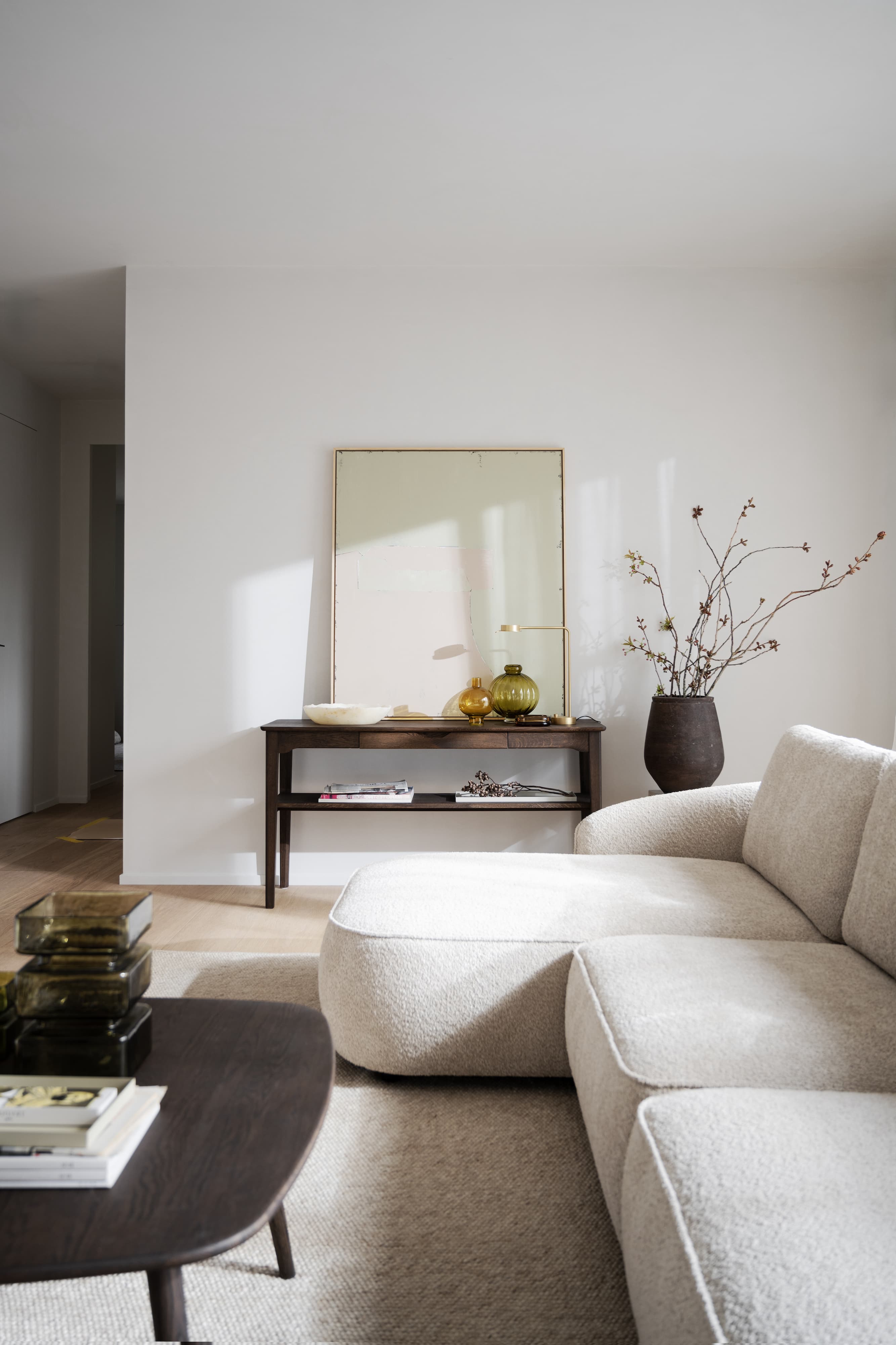 Norris 4-Sitzer Sofa Chaiselongue Links Hellbeige 319cm