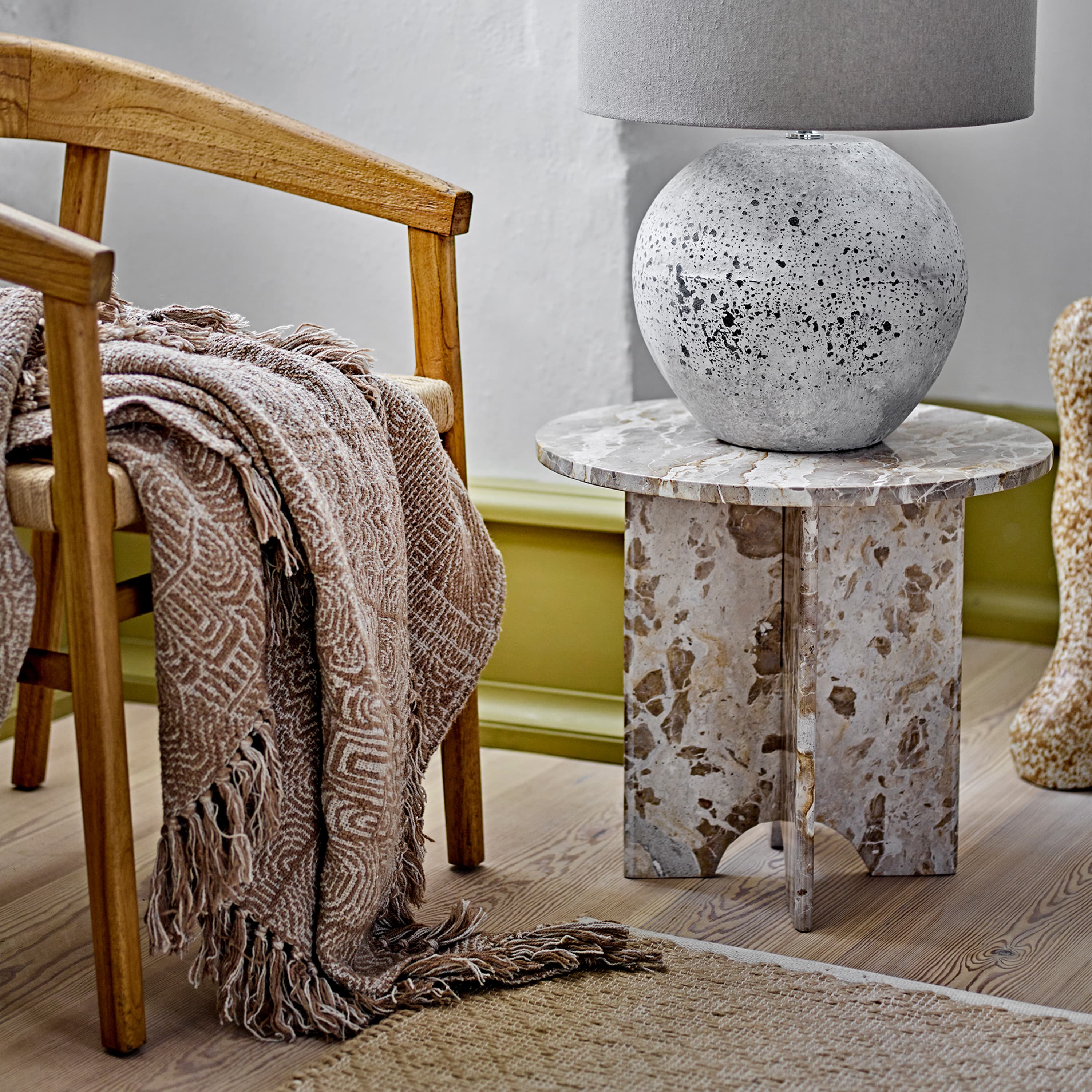 Jasmia Beistelltisch Marmor Braun