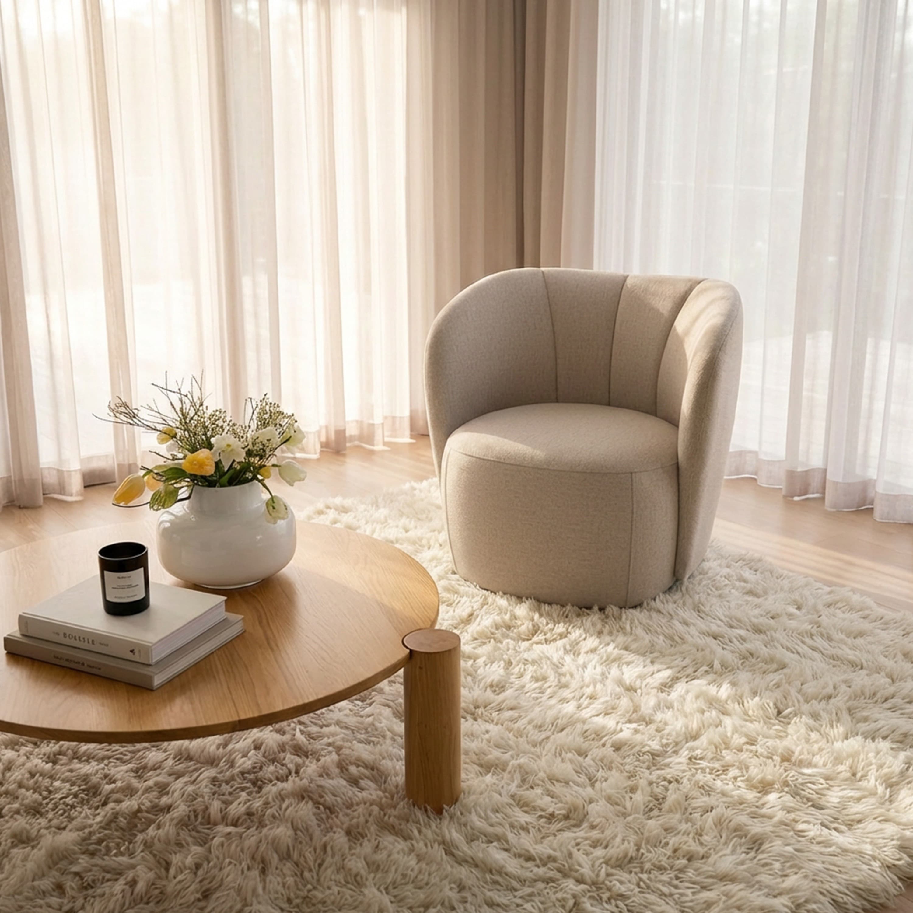 Lollo Sessel Beige Bouclé