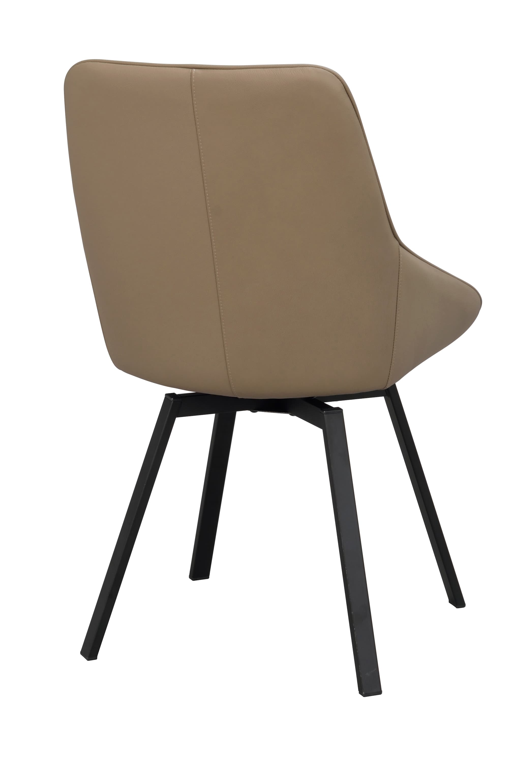 Alison Esszimmerstuhl Beige Leder/Schwarz